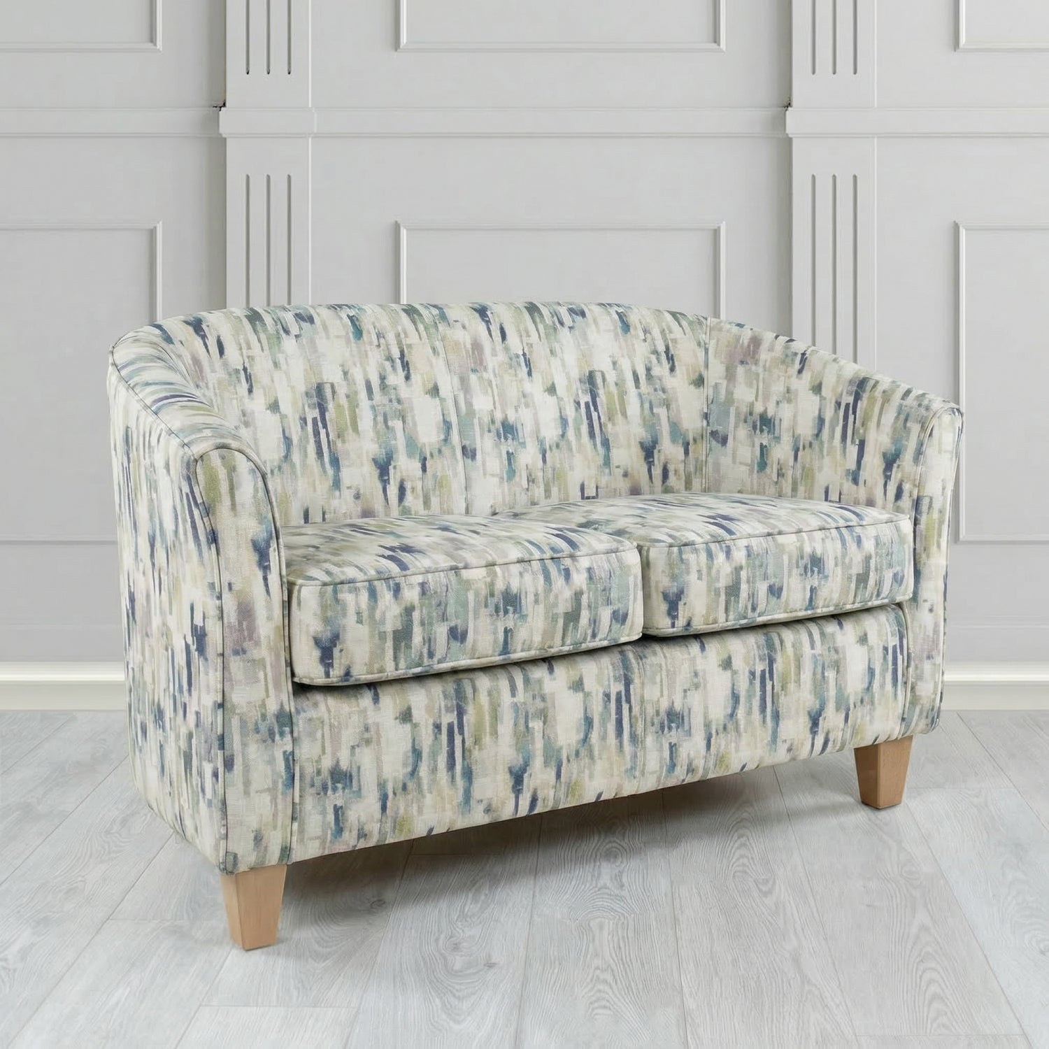 Devon 2 Seater Tub Sofa in Fryett's Aura Abstract Pattern Fabric