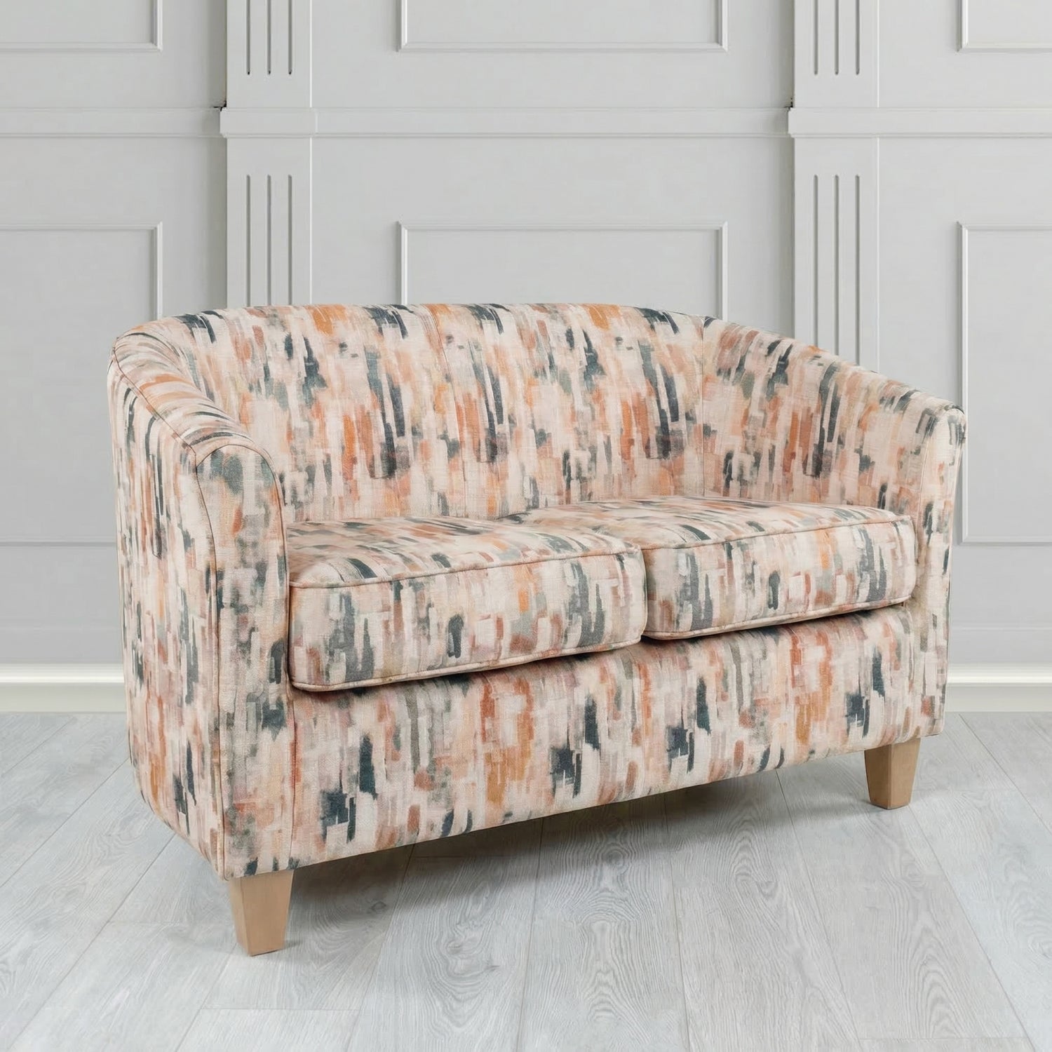 Devon 2 Seater Tub Sofa in Fryett's Aura Abstract Pattern Fabric