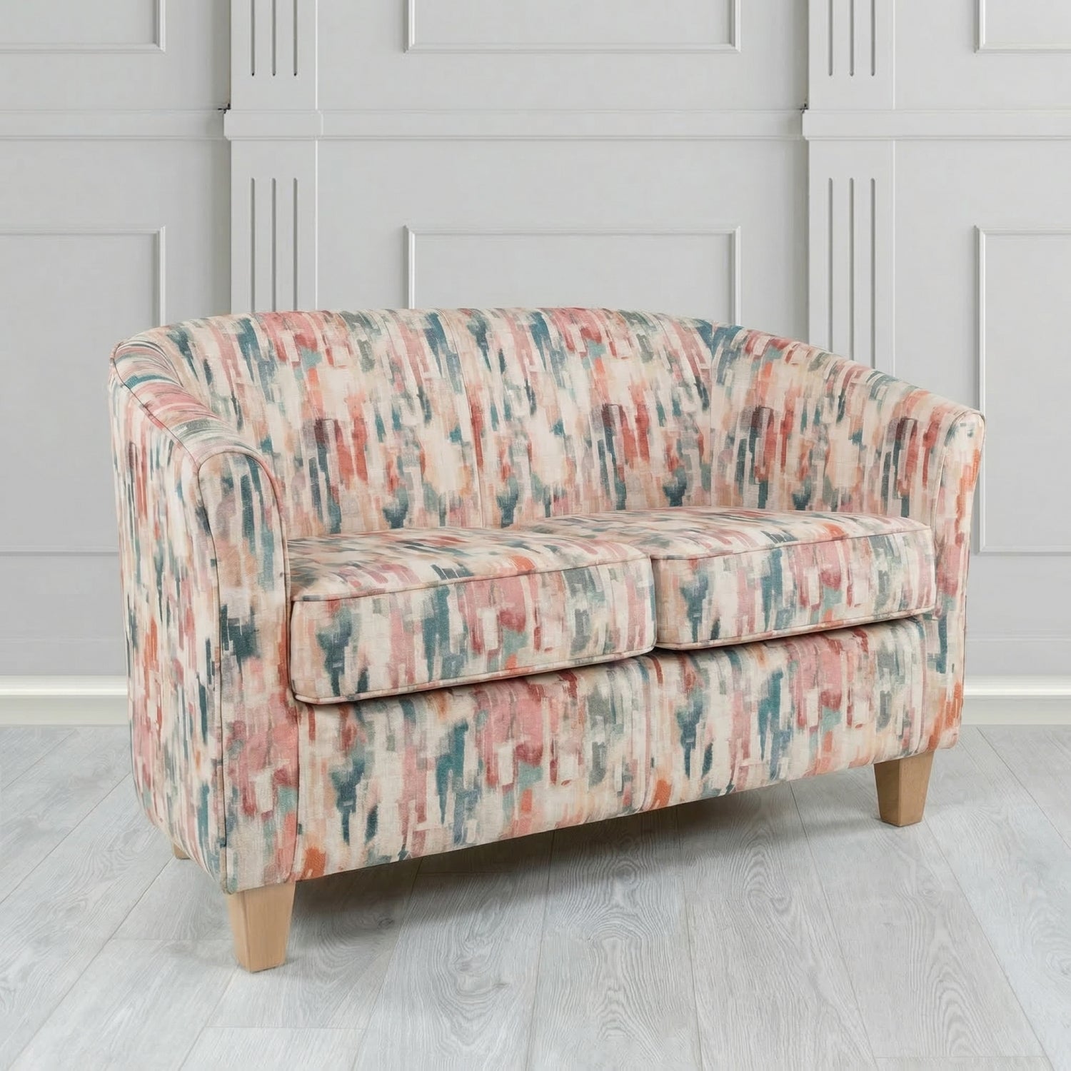 Devon 2 Seater Tub Sofa in Fryett's Aura Abstract Pattern Fabric
