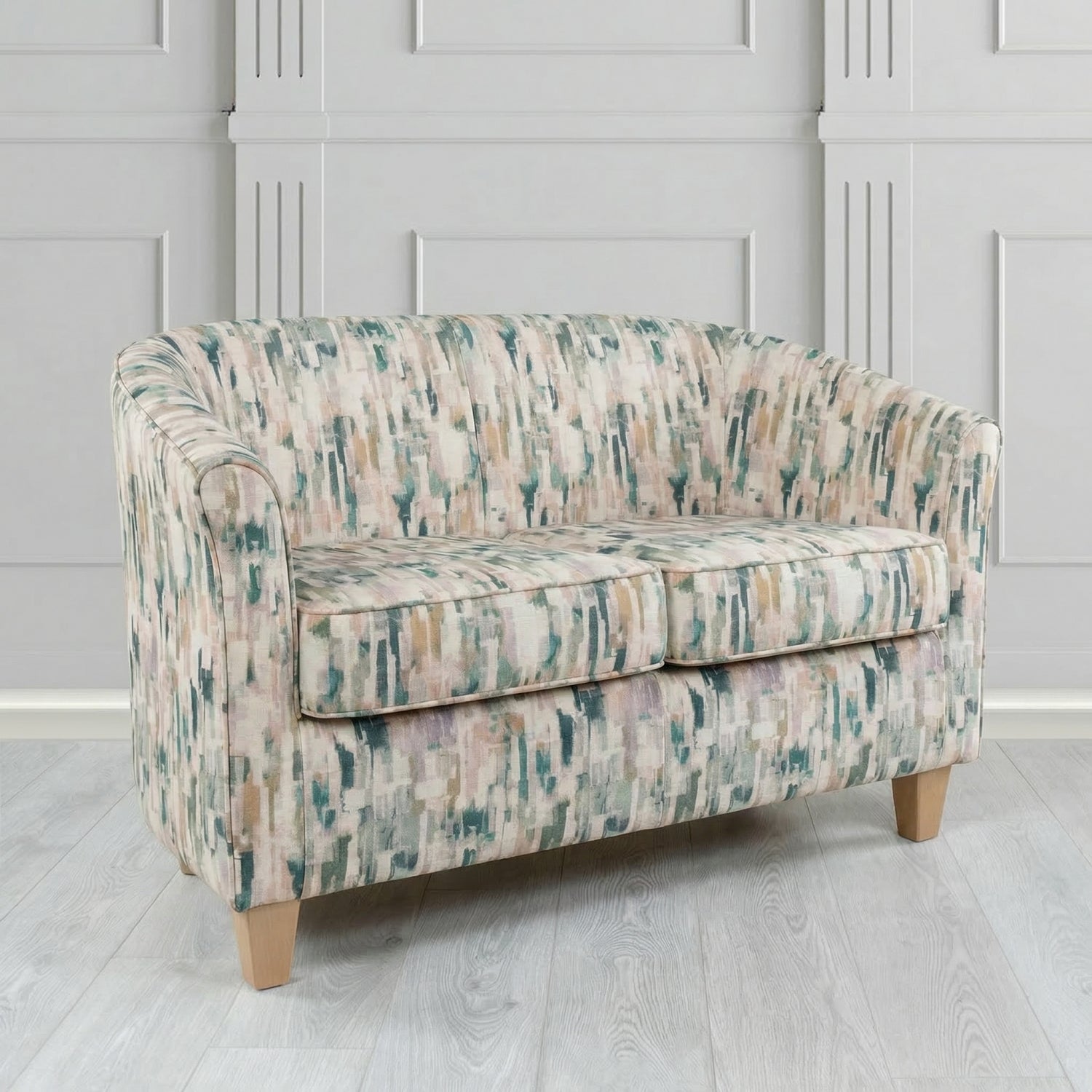 Devon 2 Seater Tub Sofa in Fryett's Aura Abstract Pattern Fabric