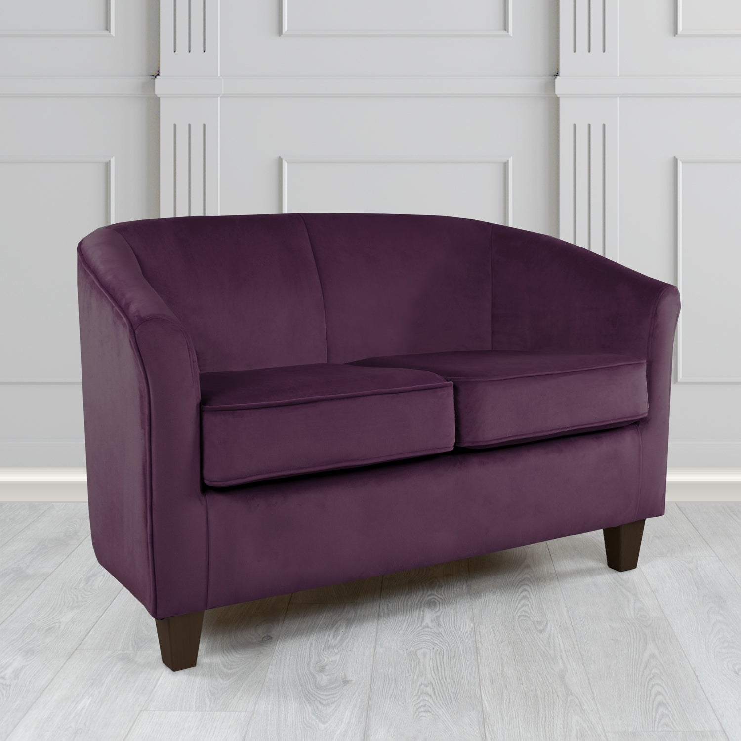 Devon 2 Seater Tub Sofa in Cristina Marrone Passione Velvet Fabric