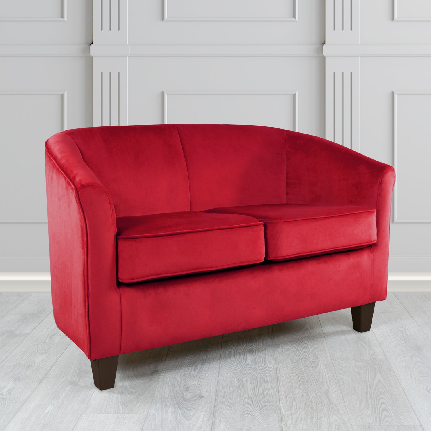 Devon 2 Seater Tub Sofa in Cristina Marrone Passione Velvet Fabric