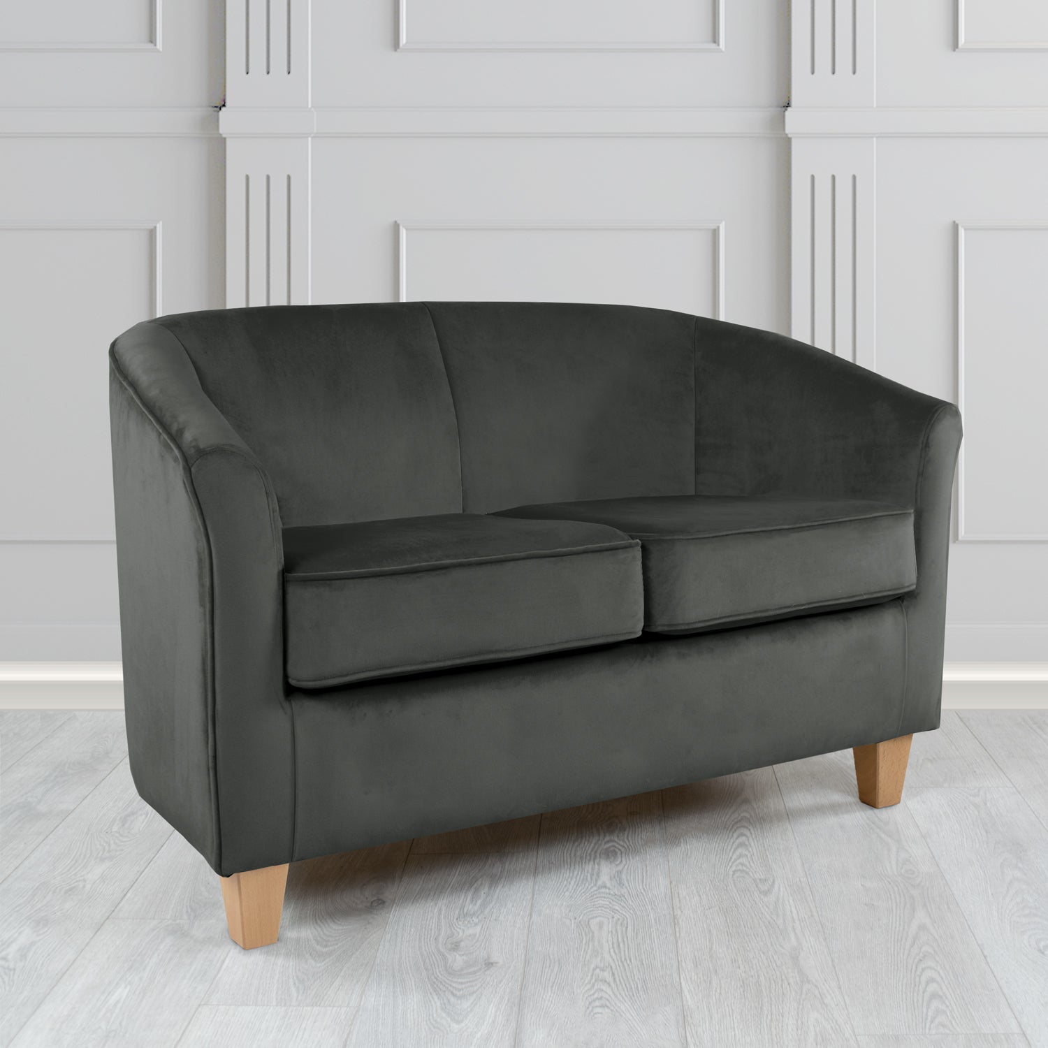 Devon 2 Seater Tub Sofa in Cristina Marrone Passione Velvet Fabric