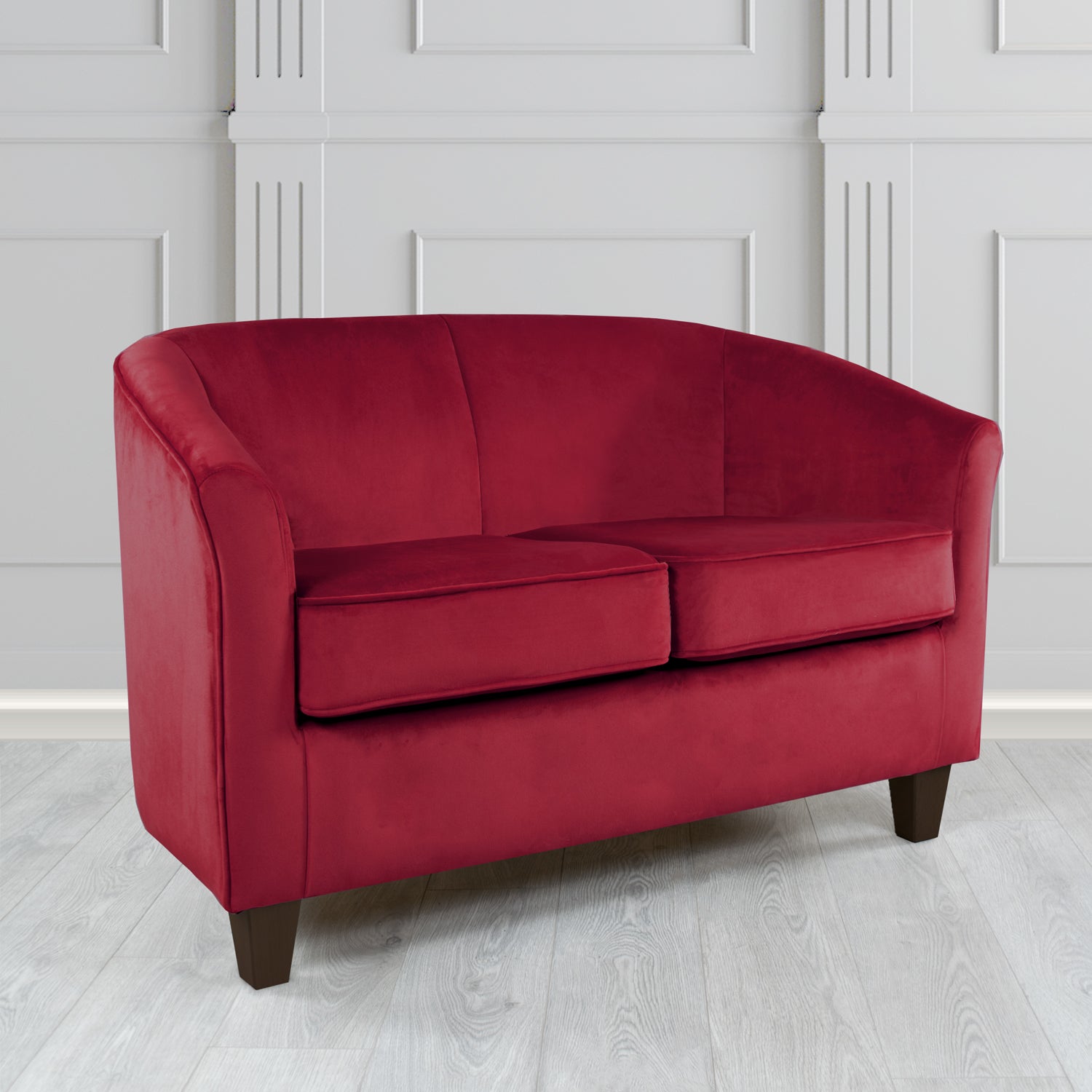 Devon 2 Seater Tub Sofa in Cristina Marrone Passione Velvet Fabric