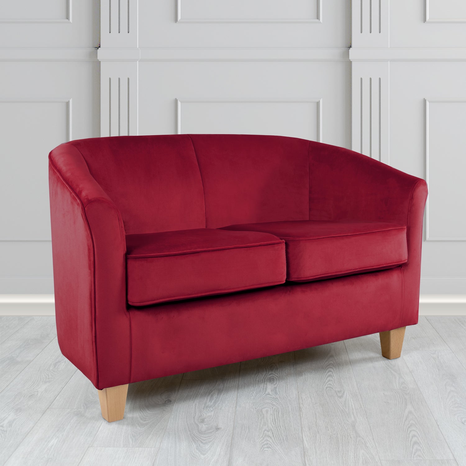 Devon 2 Seater Tub Sofa in Cristina Marrone Passione Velvet Fabric