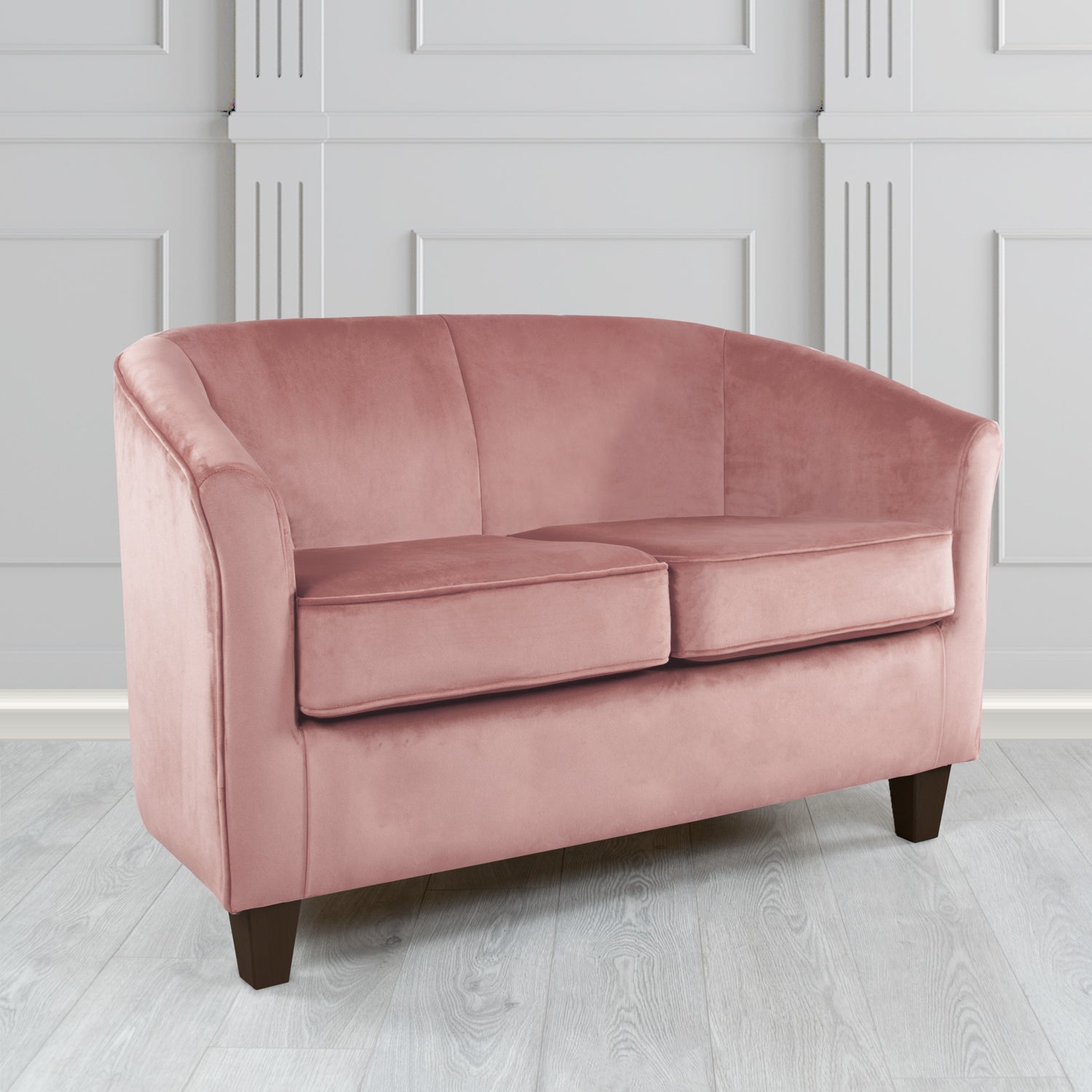 Devon 2 Seater Tub Sofa in Cristina Marrone Passione Velvet Fabric