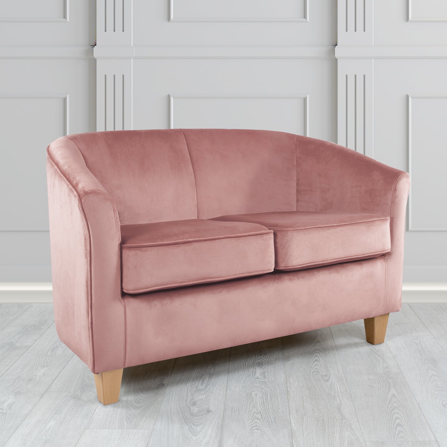 Devon 2 Seater Tub Sofa in Cristina Marrone Passione Velvet Fabric
