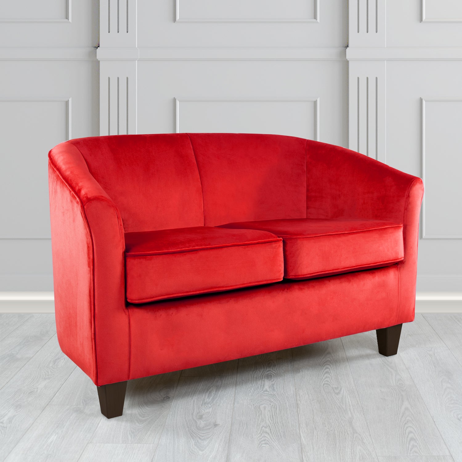 Devon 2 Seater Tub Sofa in Cristina Marrone Passione Velvet Fabric