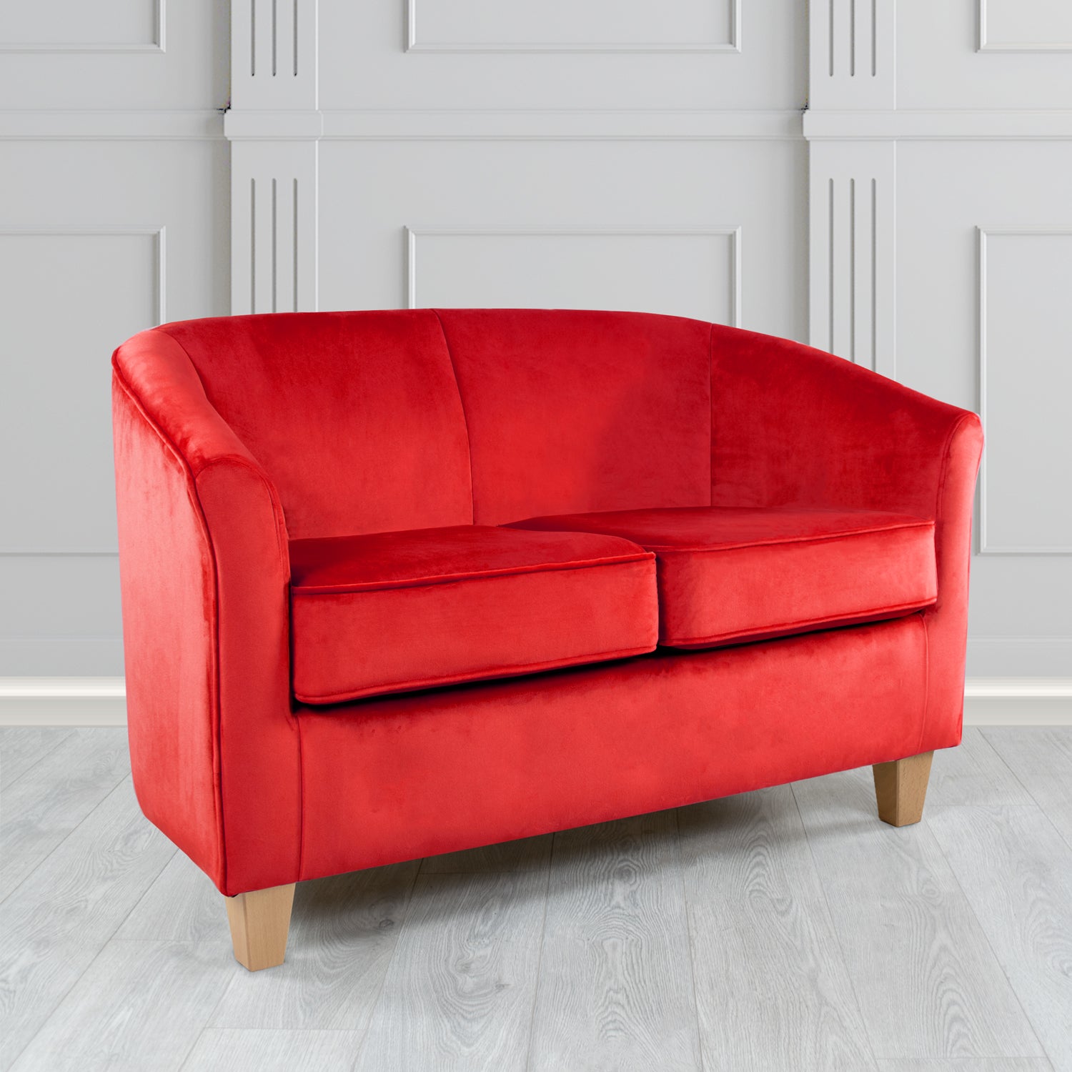 Devon 2 Seater Tub Sofa in Cristina Marrone Passione Velvet Fabric