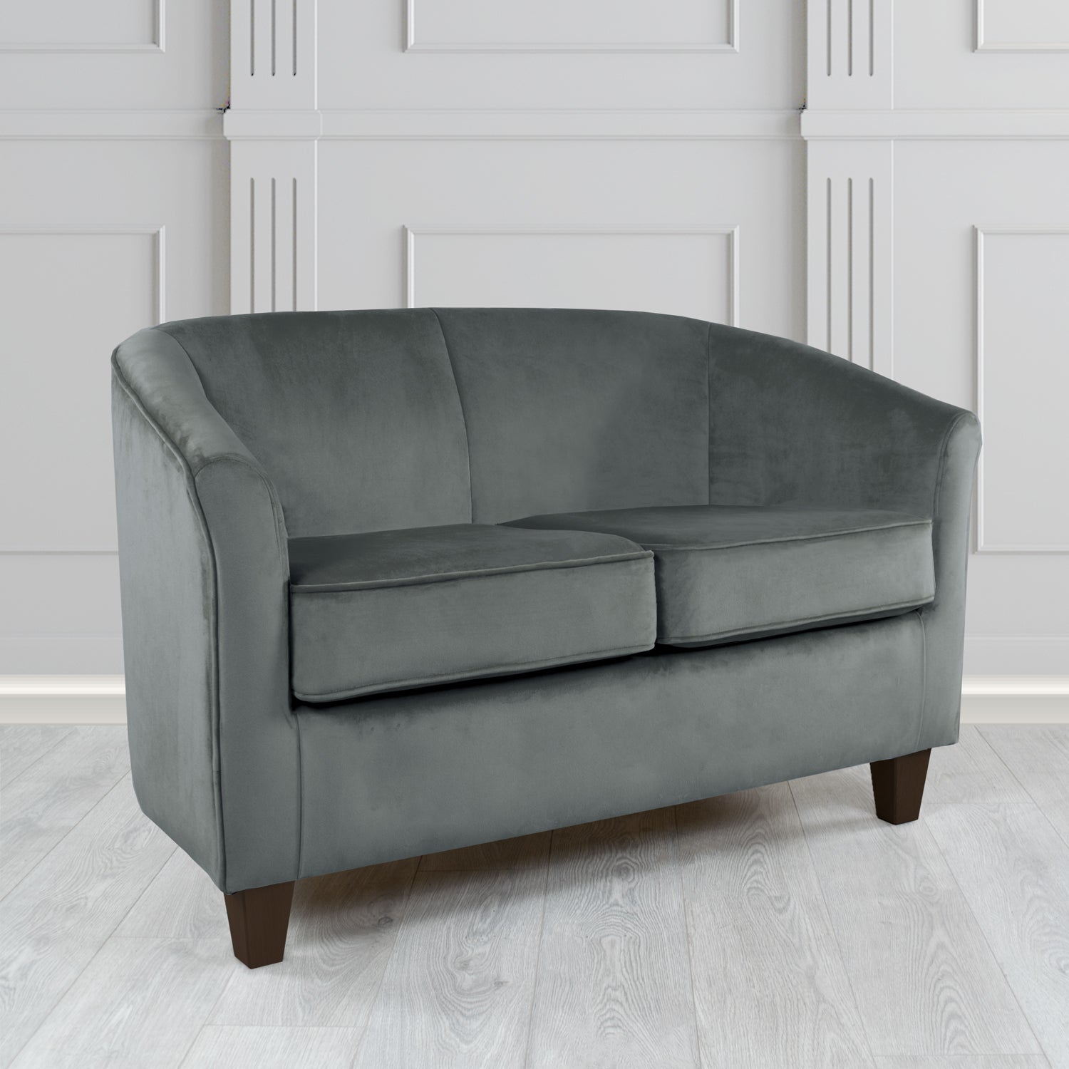 Devon 2 Seater Tub Sofa in Cristina Marrone Passione Velvet Fabric