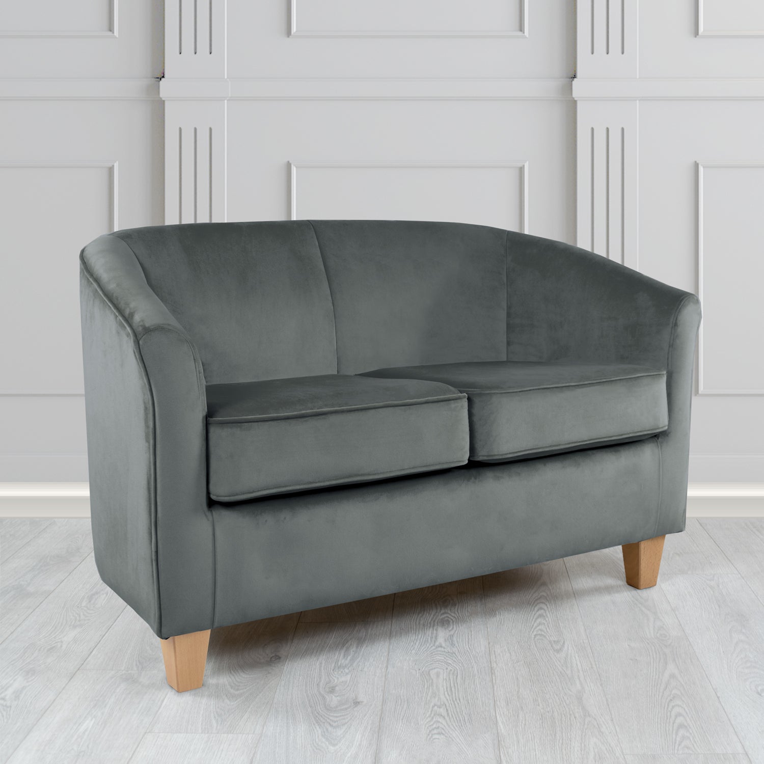 Devon 2 Seater Tub Sofa in Cristina Marrone Passione Velvet Fabric