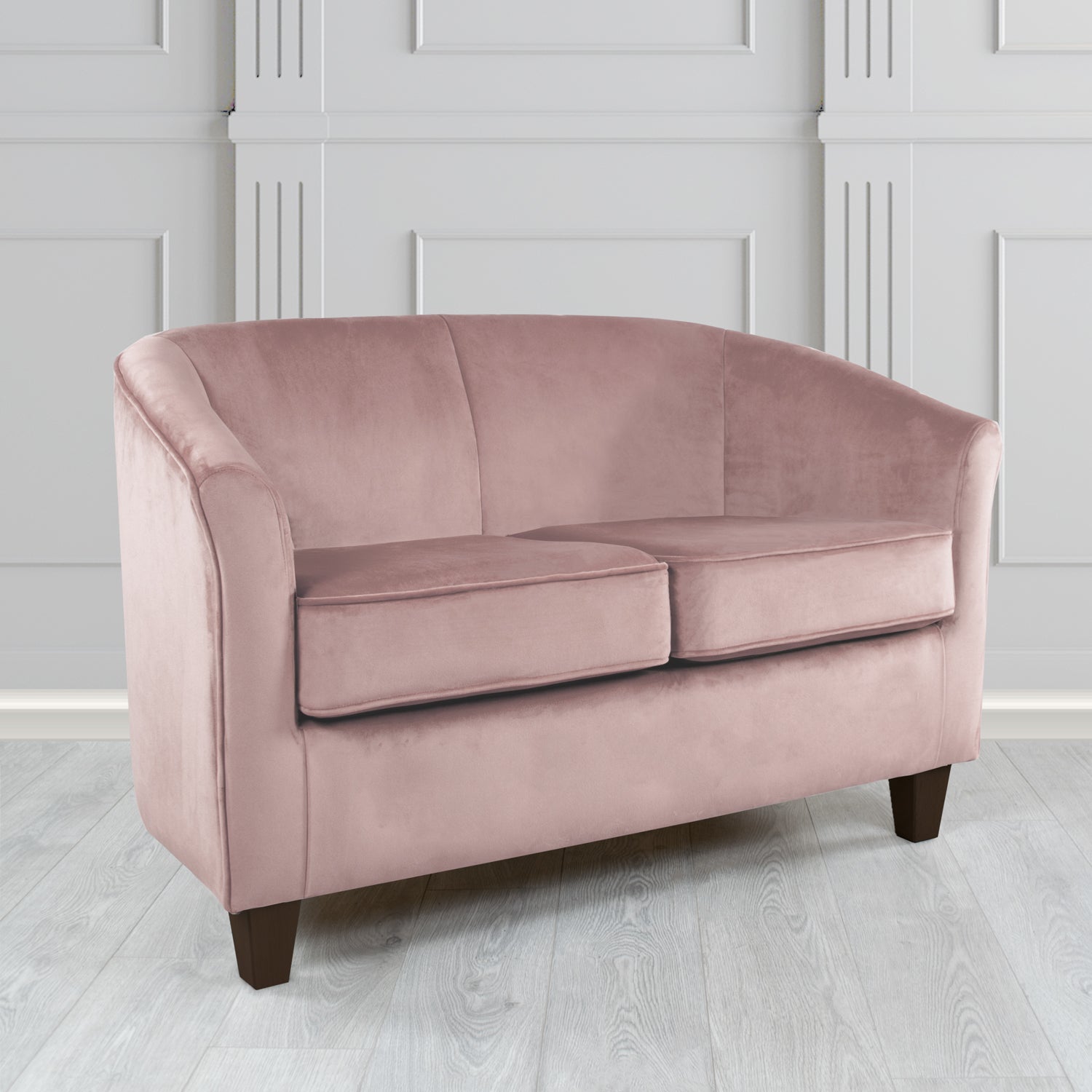 Devon 2 Seater Tub Sofa in Cristina Marrone Passione Velvet Fabric
