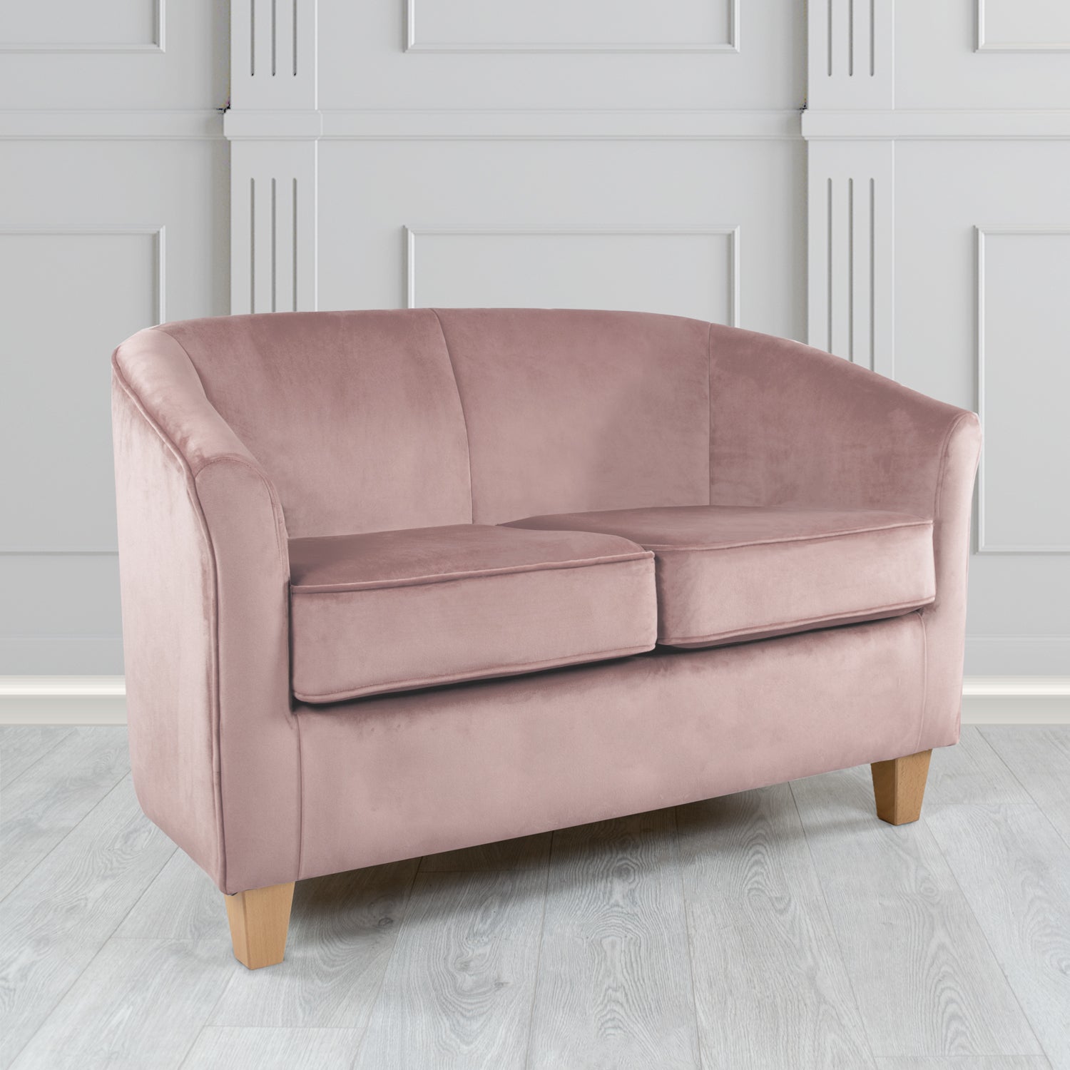 Devon 2 Seater Tub Sofa in Cristina Marrone Passione Velvet Fabric