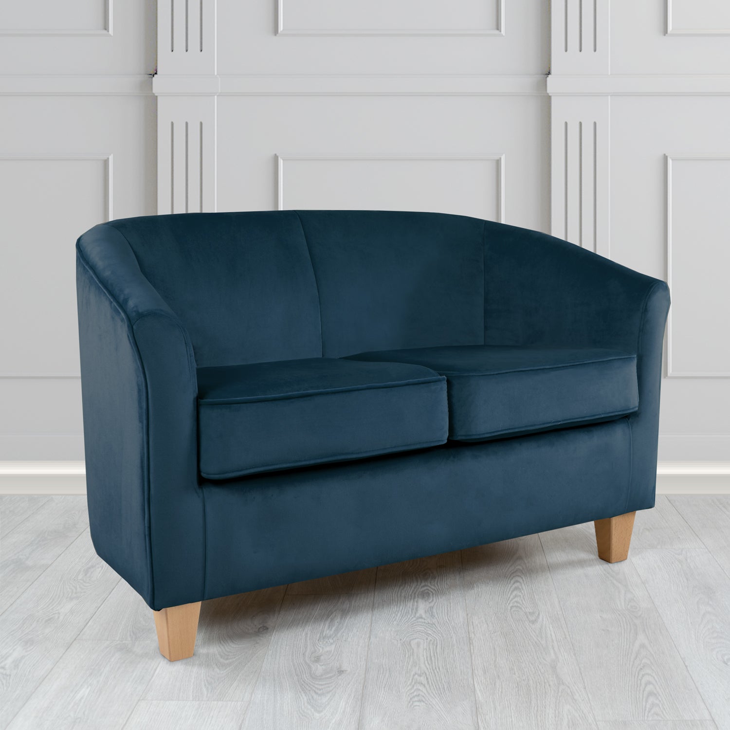 Devon 2 Seater Tub Sofa in Cristina Marrone Passione Velvet Fabric