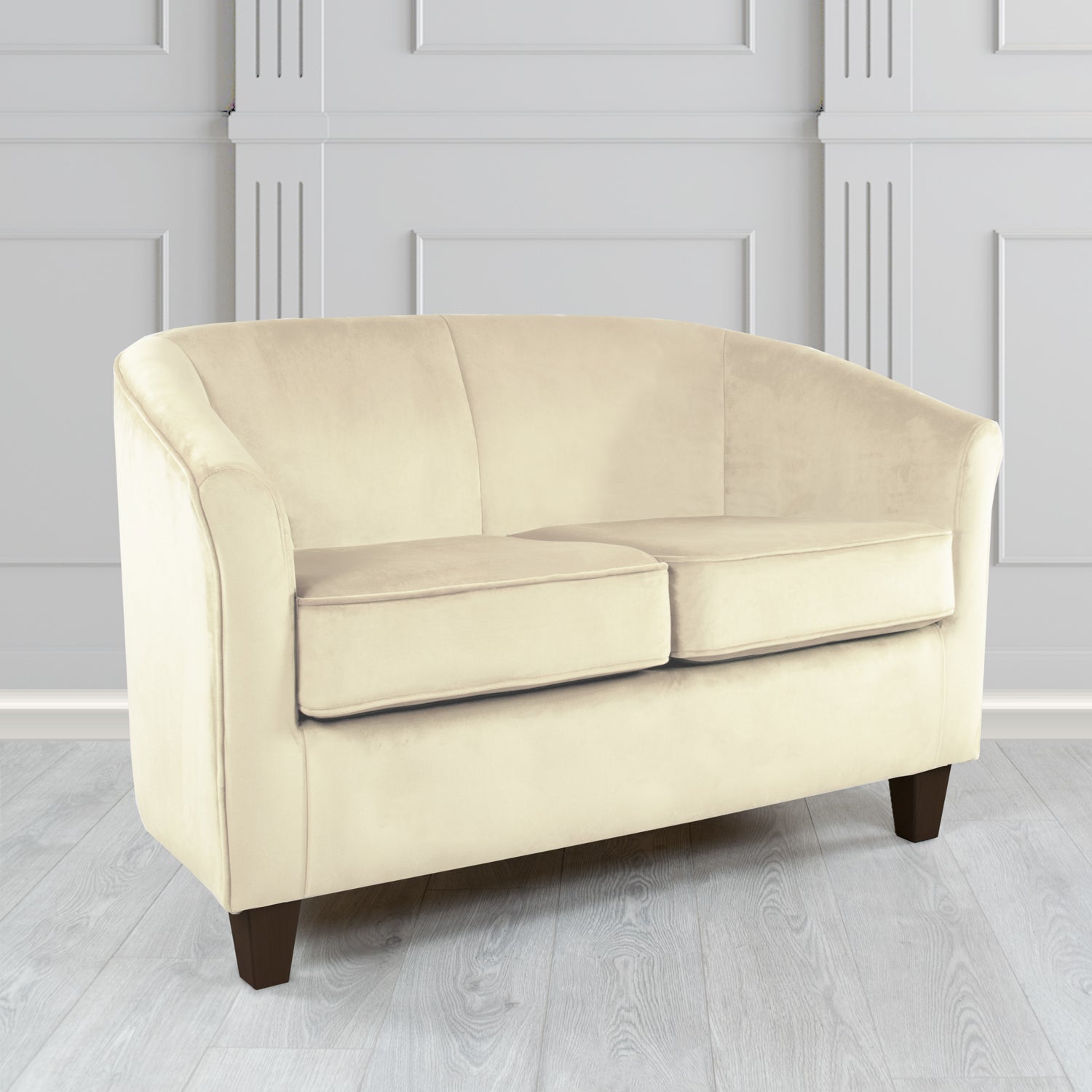Devon 2 Seater Tub Sofa in Cristina Marrone Passione Velvet Fabric