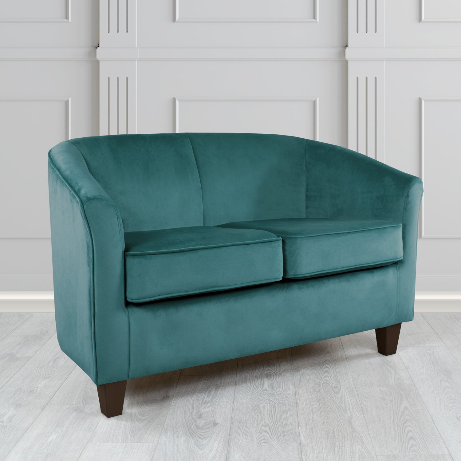 Devon 2 Seater Tub Sofa in Cristina Marrone Passione Velvet Fabric
