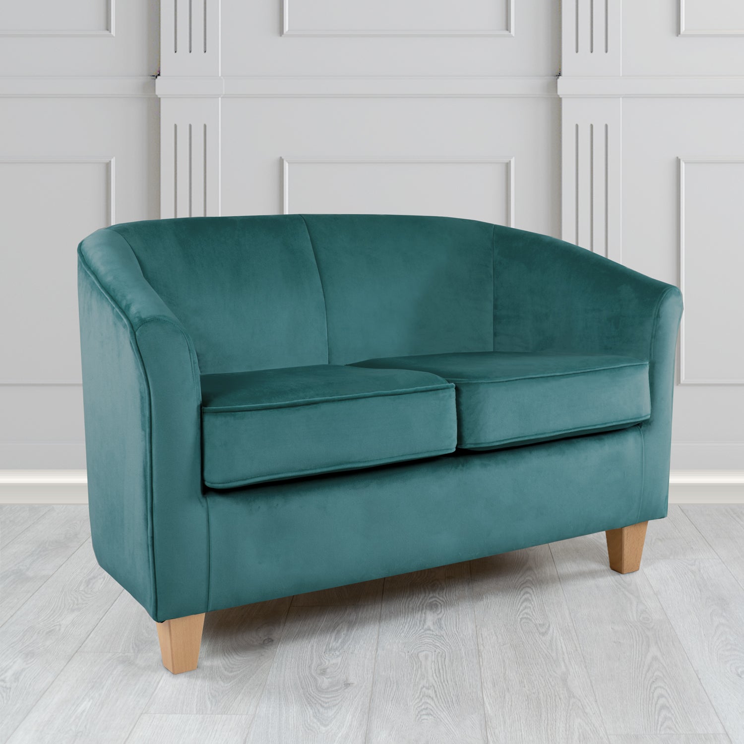 Devon 2 Seater Tub Sofa in Cristina Marrone Passione Velvet Fabric