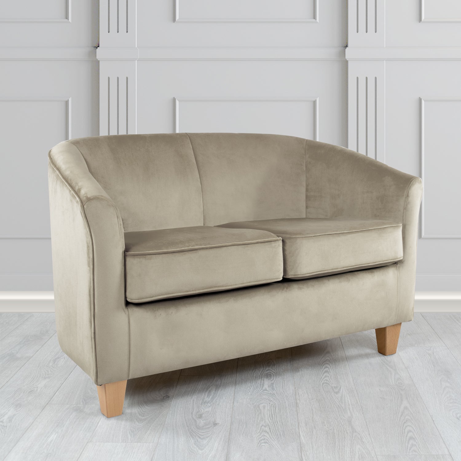 Devon 2 Seater Tub Sofa in Cristina Marrone Passione Velvet Fabric