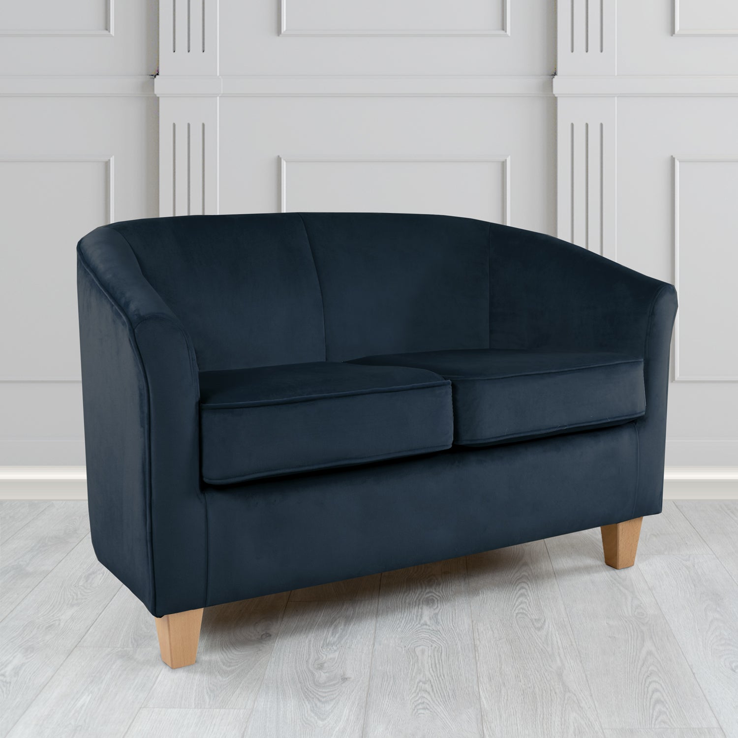 Devon 2 Seater Tub Sofa in Cristina Marrone Passione Velvet Fabric