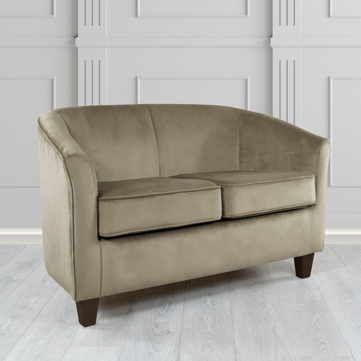 Devon 2 Seater Tub Sofa in Cristina Marrone Passione Velvet Fabric