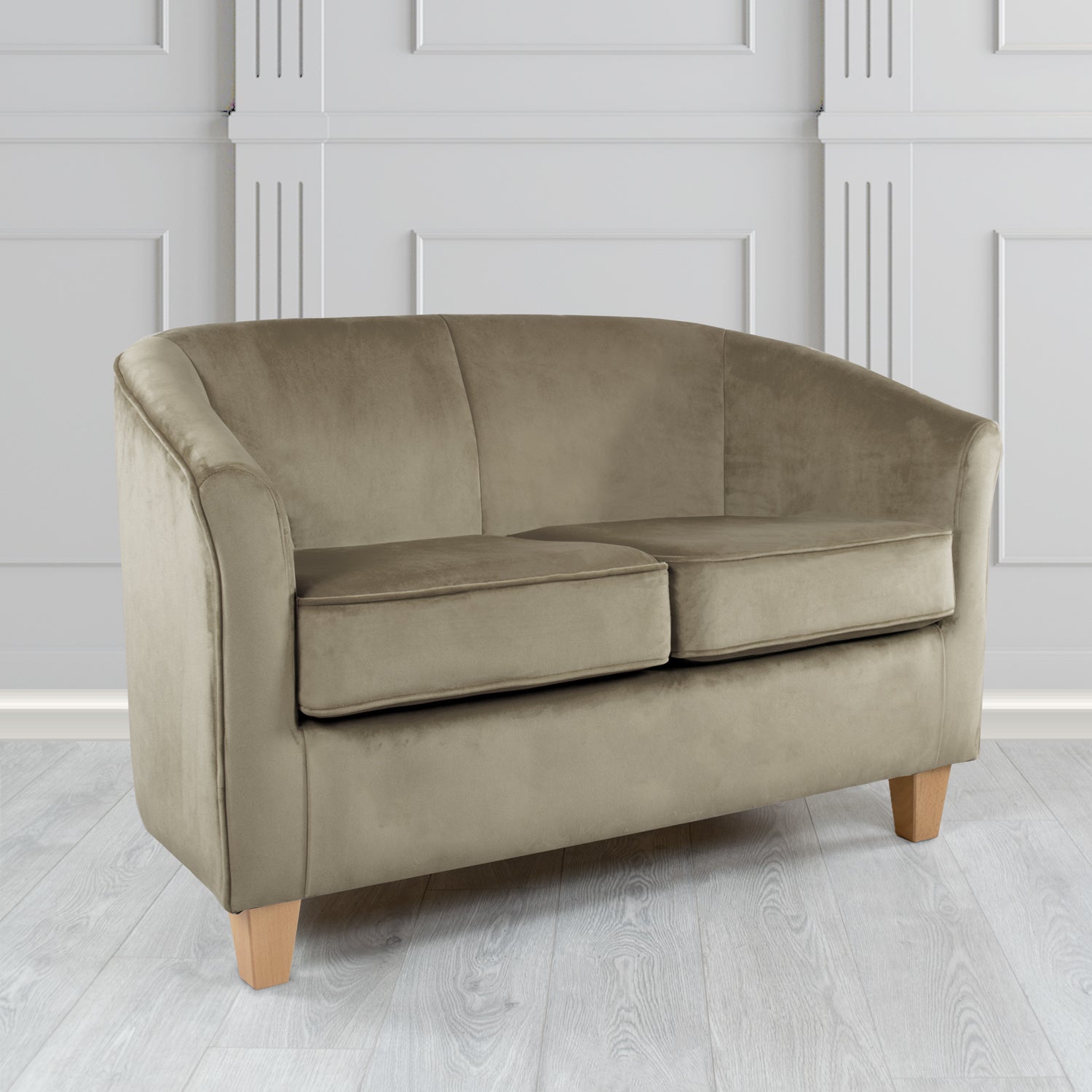 Devon 2 Seater Tub Sofa in Cristina Marrone Passione Velvet Fabric