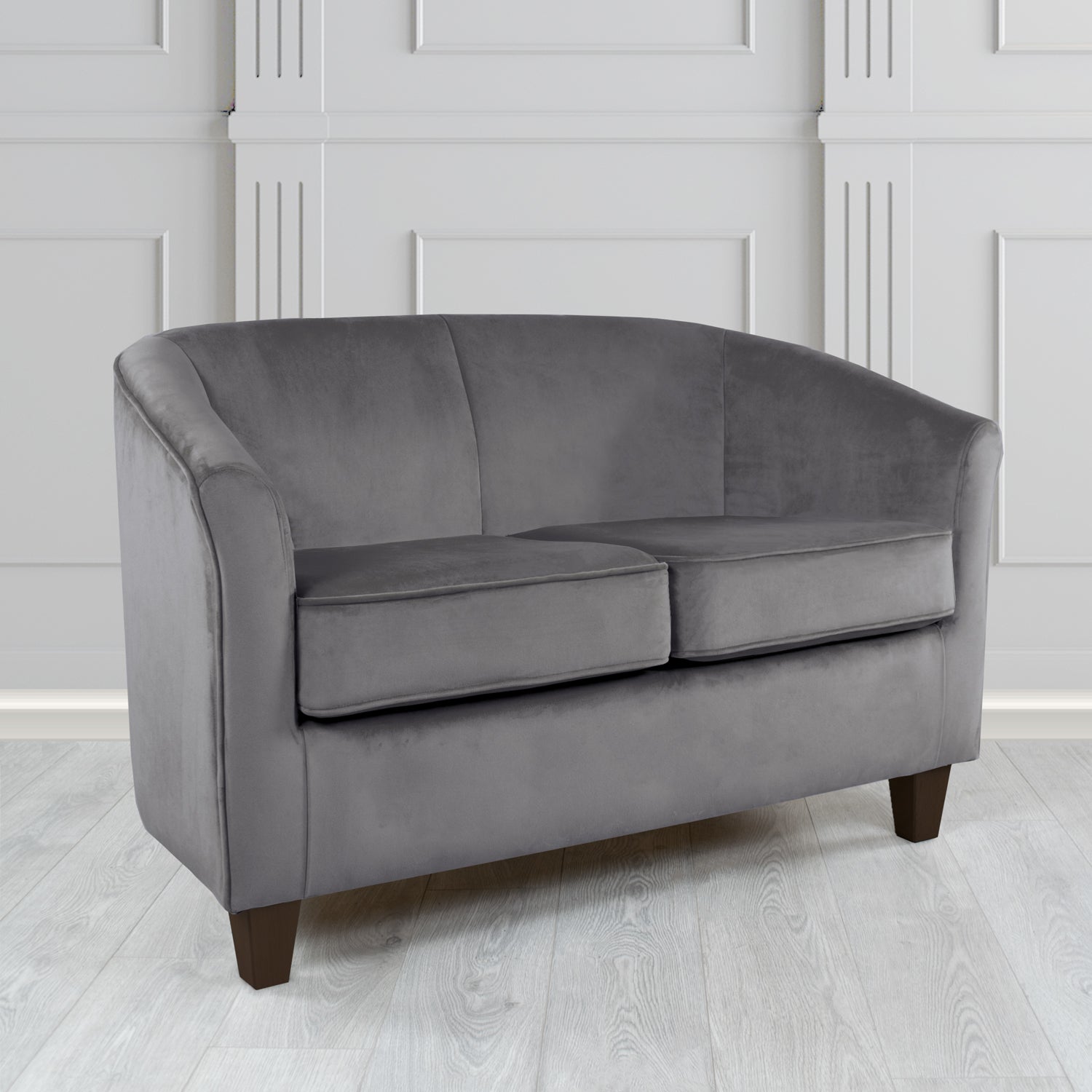 Devon 2 Seater Tub Sofa in Cristina Marrone Passione Velvet Fabric