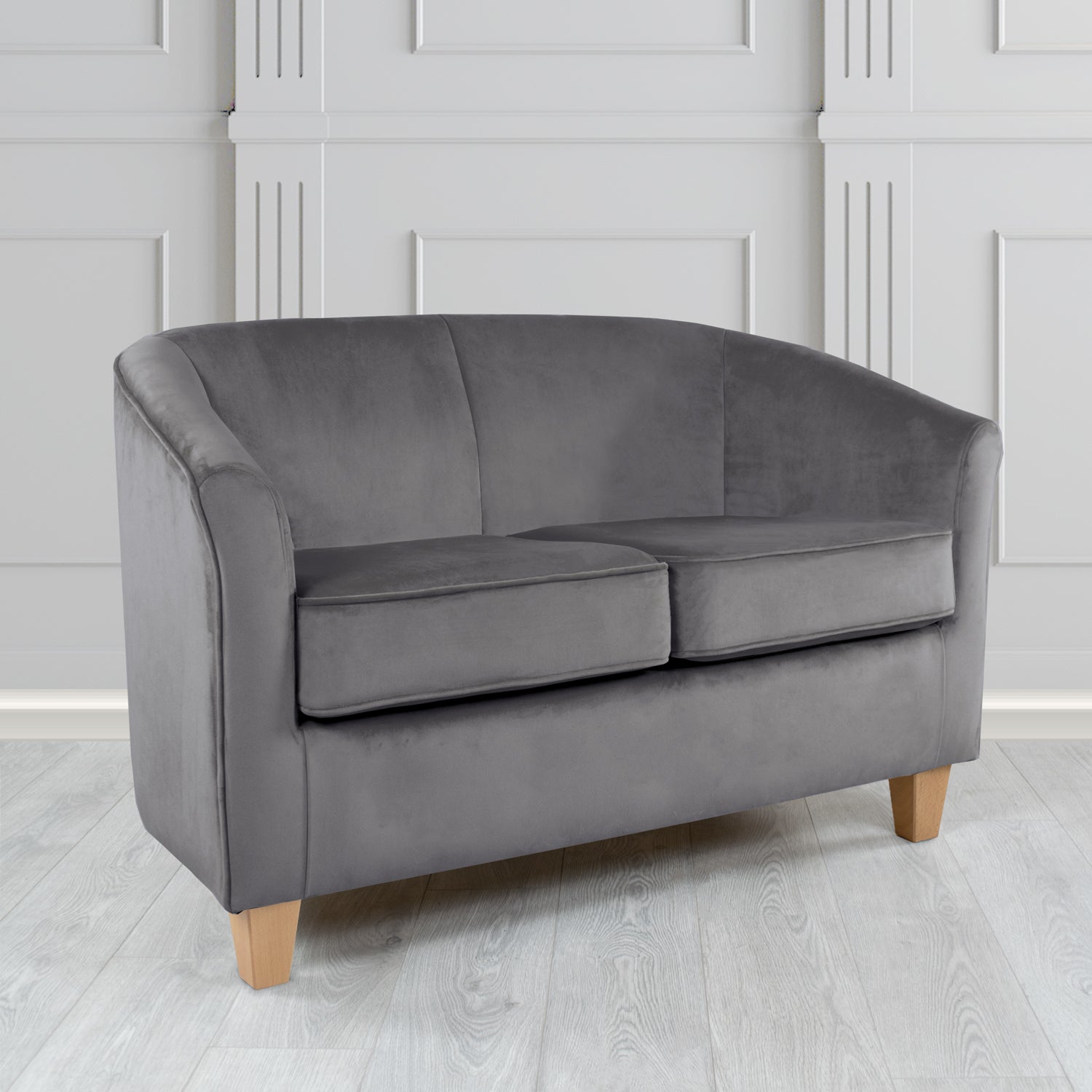Devon 2 Seater Tub Sofa in Cristina Marrone Passione Velvet Fabric