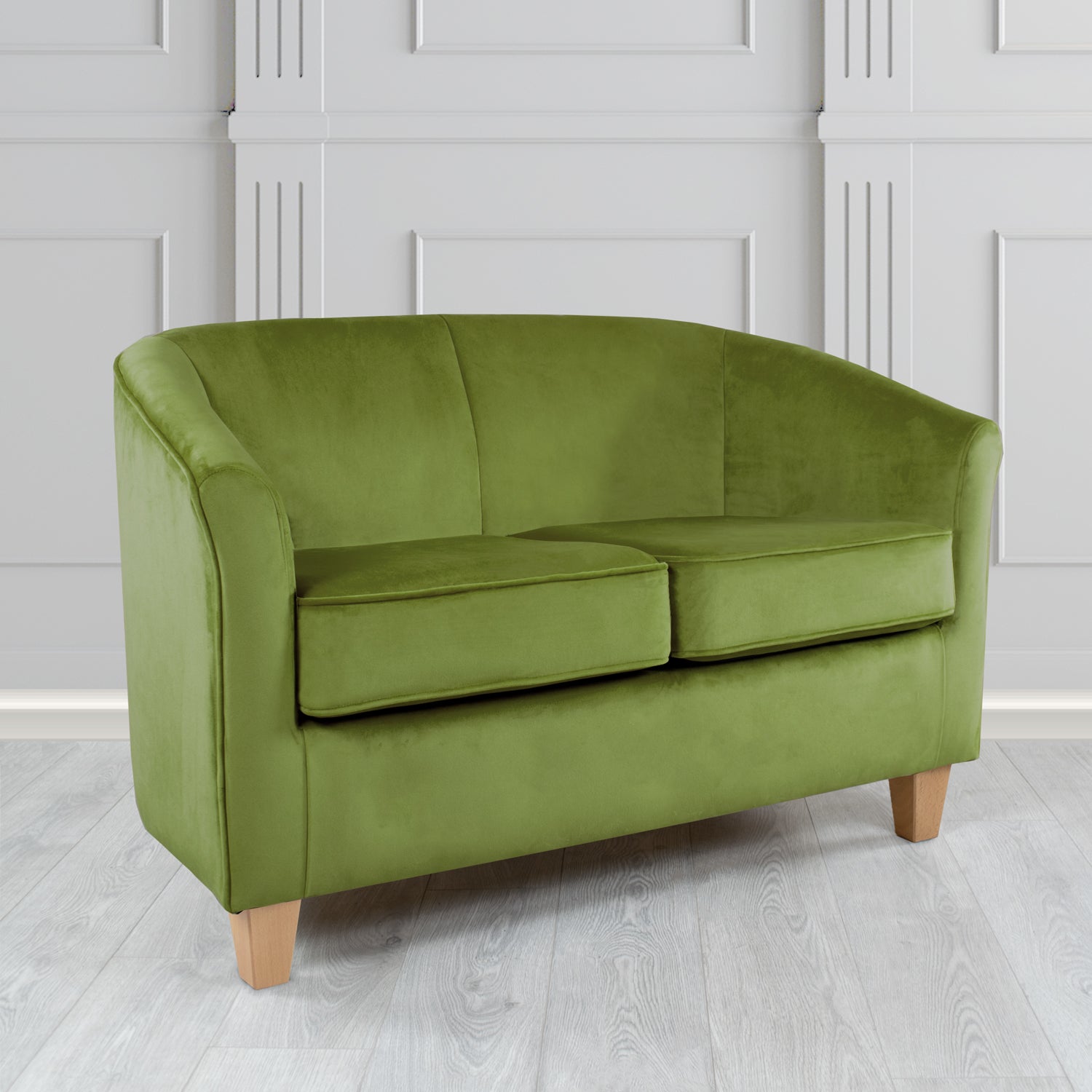Devon 2 Seater Tub Sofa in Cristina Marrone Passione Velvet Fabric