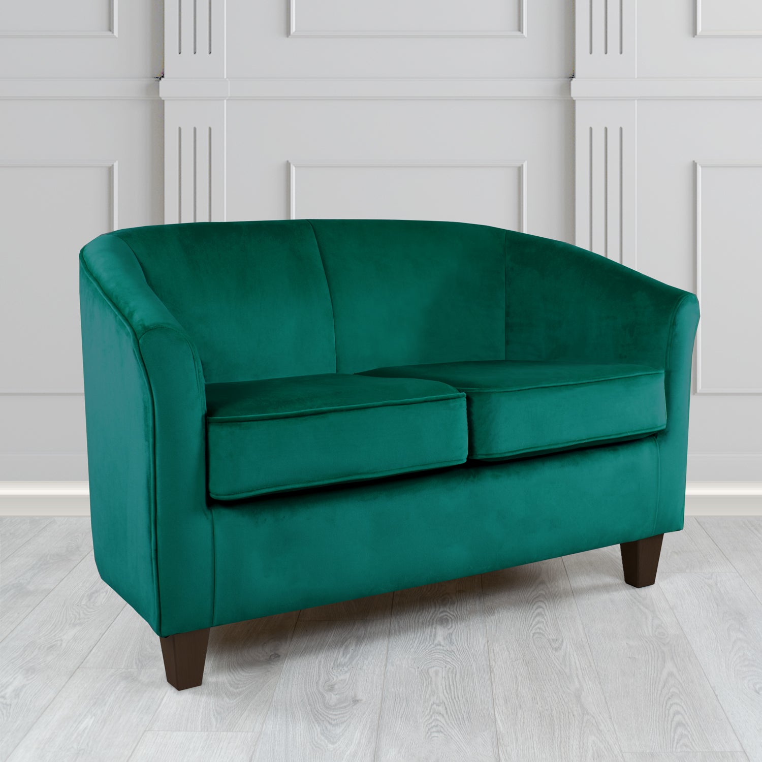 Devon 2 Seater Tub Sofa in Cristina Marrone Passione Velvet Fabric