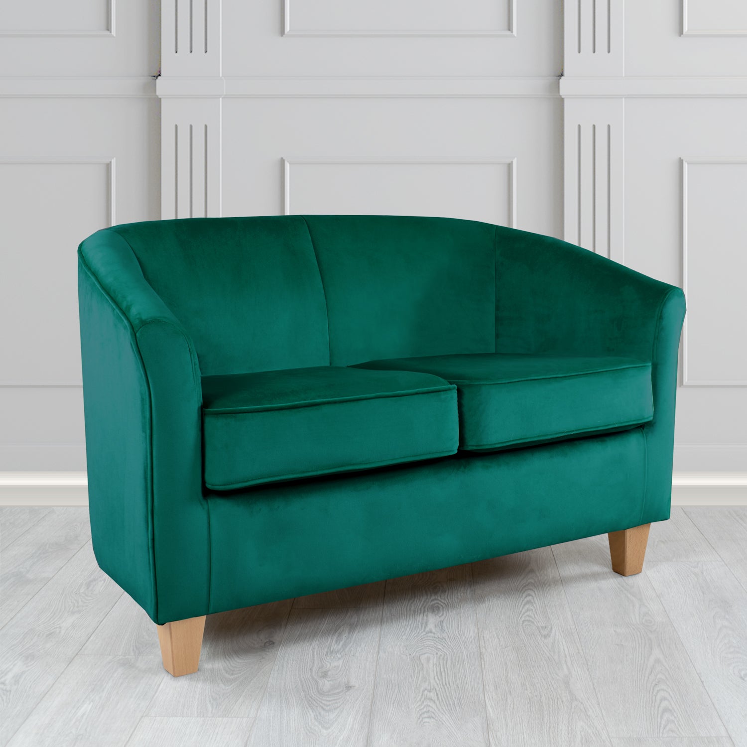 Devon 2 Seater Tub Sofa in Cristina Marrone Passione Velvet Fabric