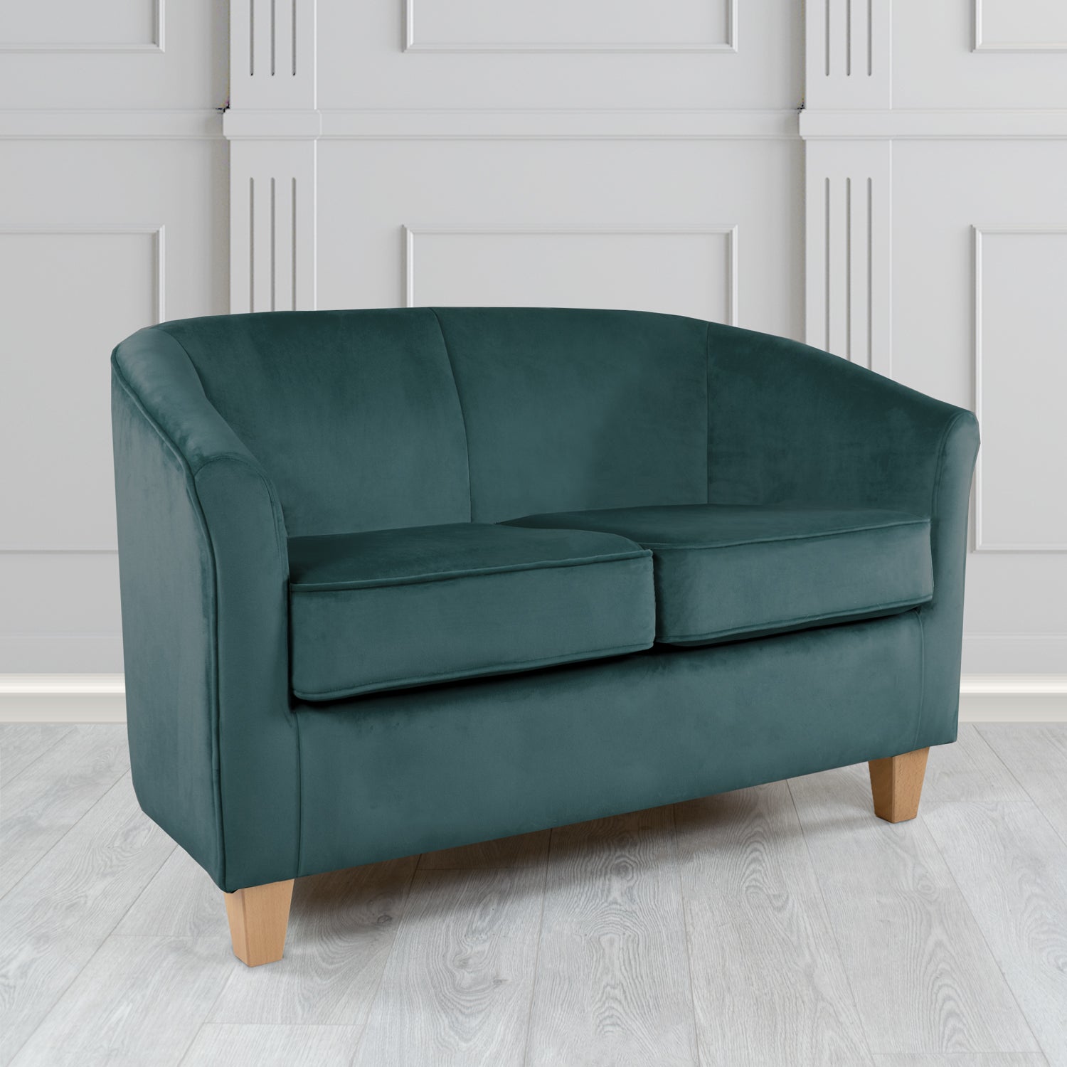 Devon 2 Seater Tub Sofa in Cristina Marrone Passione Velvet Fabric