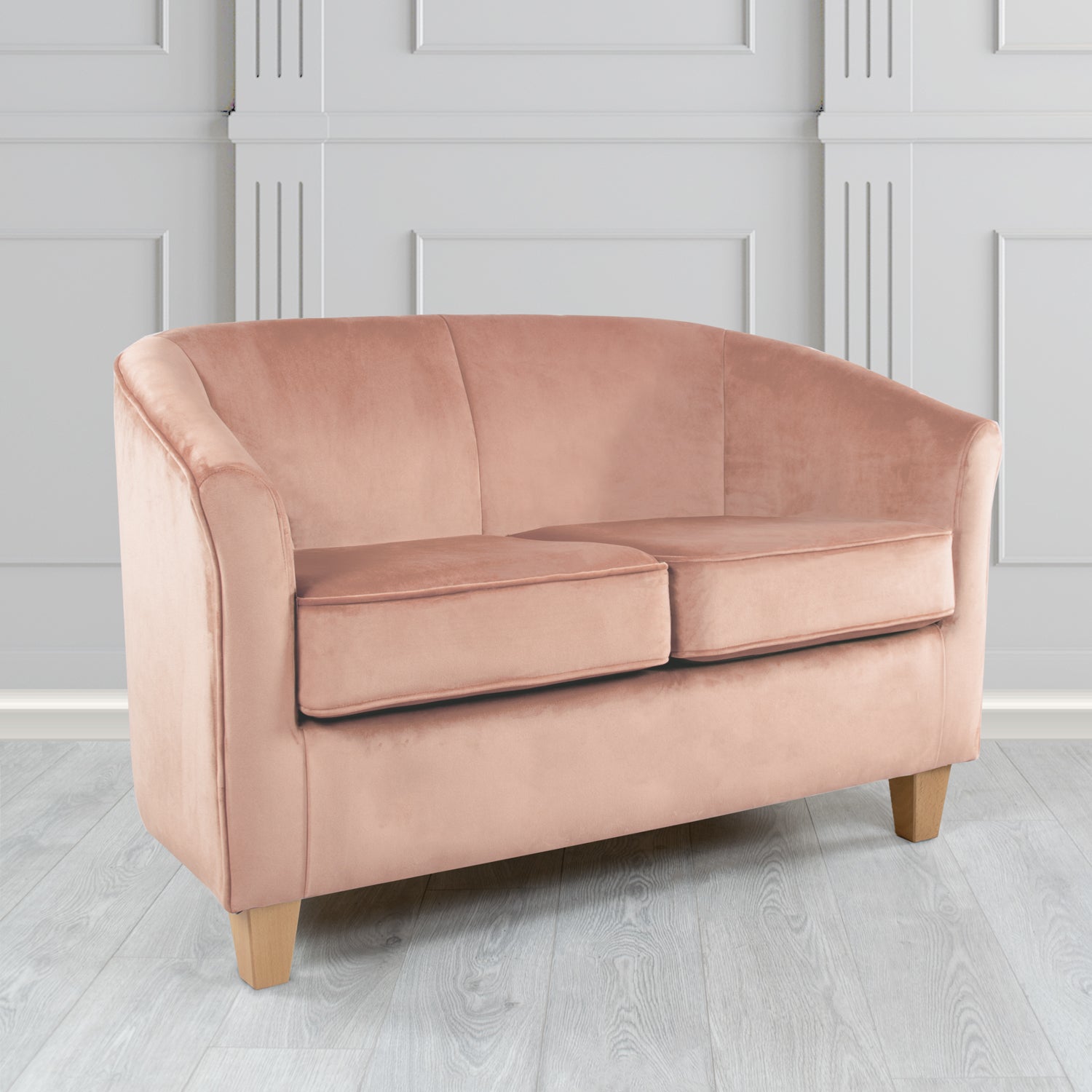 Devon 2 Seater Tub Sofa in Cristina Marrone Passione Velvet Fabric