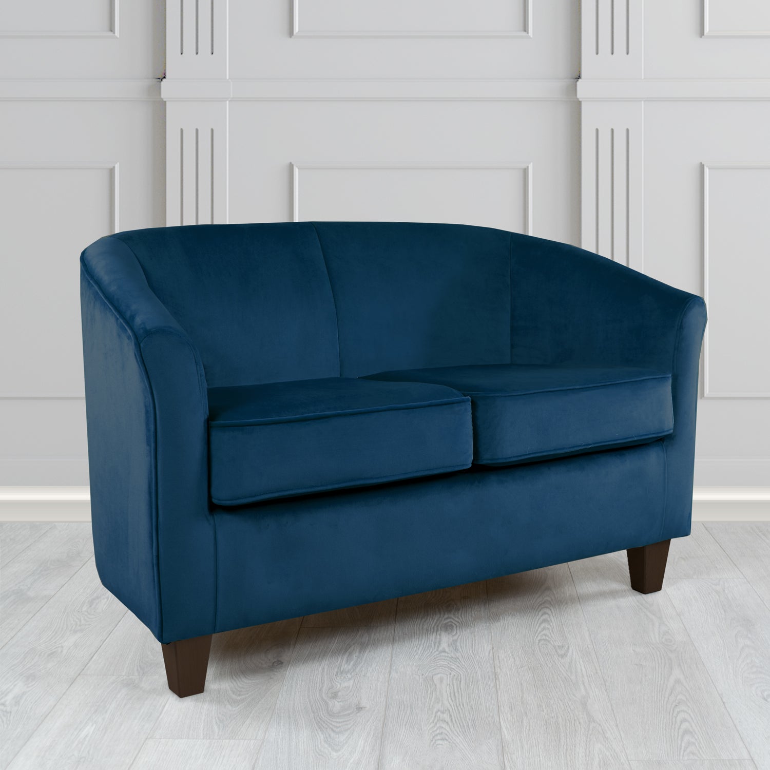 Devon 2 Seater Tub Sofa in Cristina Marrone Passione Velvet Fabric