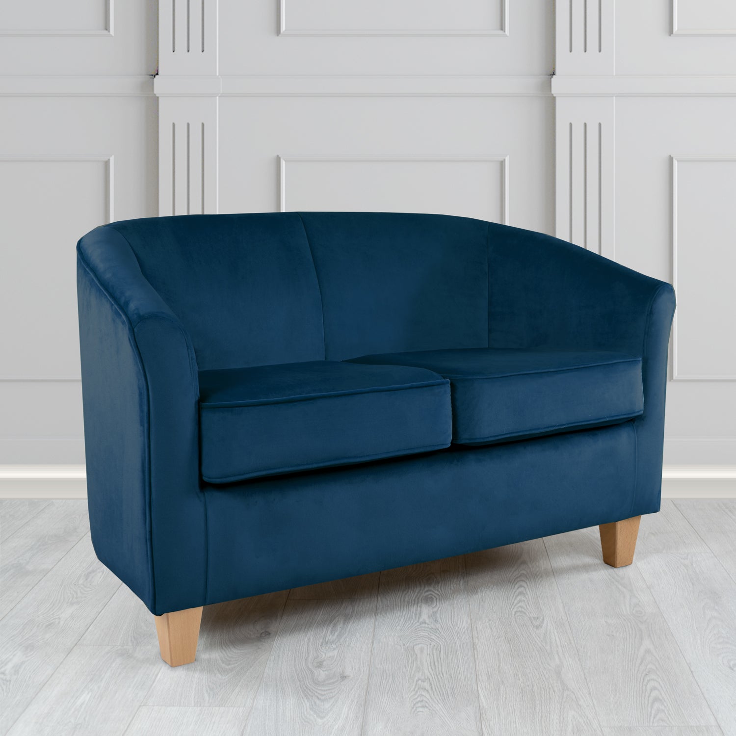 Devon 2 Seater Tub Sofa in Cristina Marrone Passione Velvet Fabric
