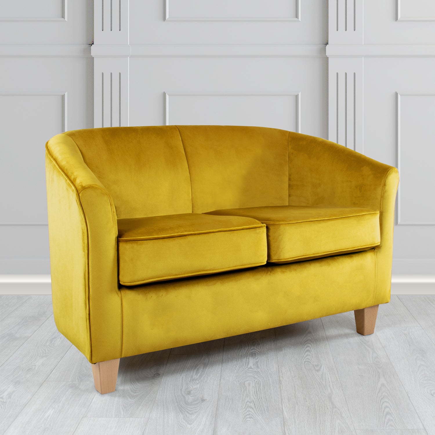 Devon 2 Seater Tub Sofa in Cristina Marrone Passione Velvet Fabric