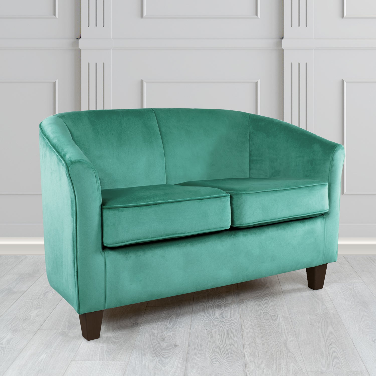Devon 2 Seater Tub Sofa in Cristina Marrone Passione Velvet Fabric