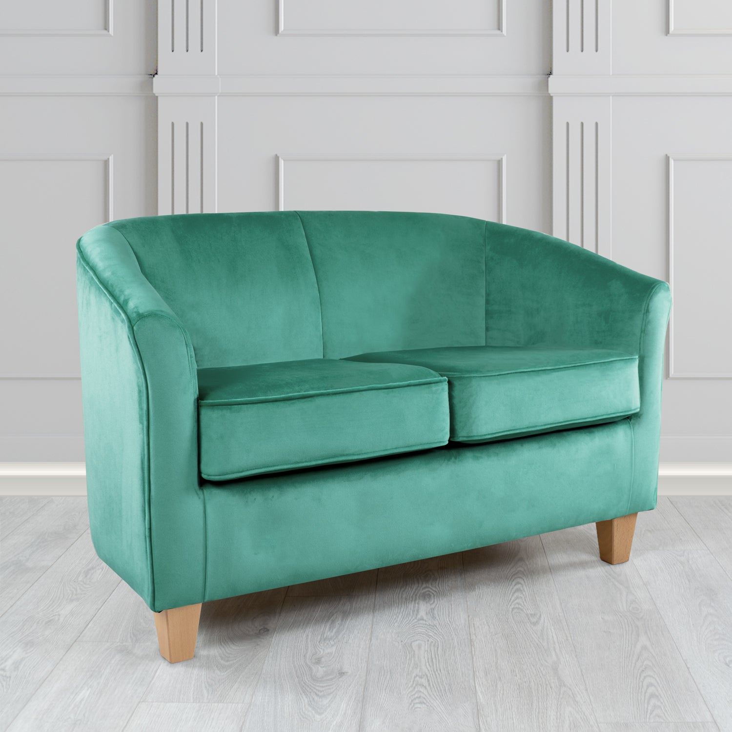 Devon 2 Seater Tub Sofa in Cristina Marrone Passione Velvet Fabric