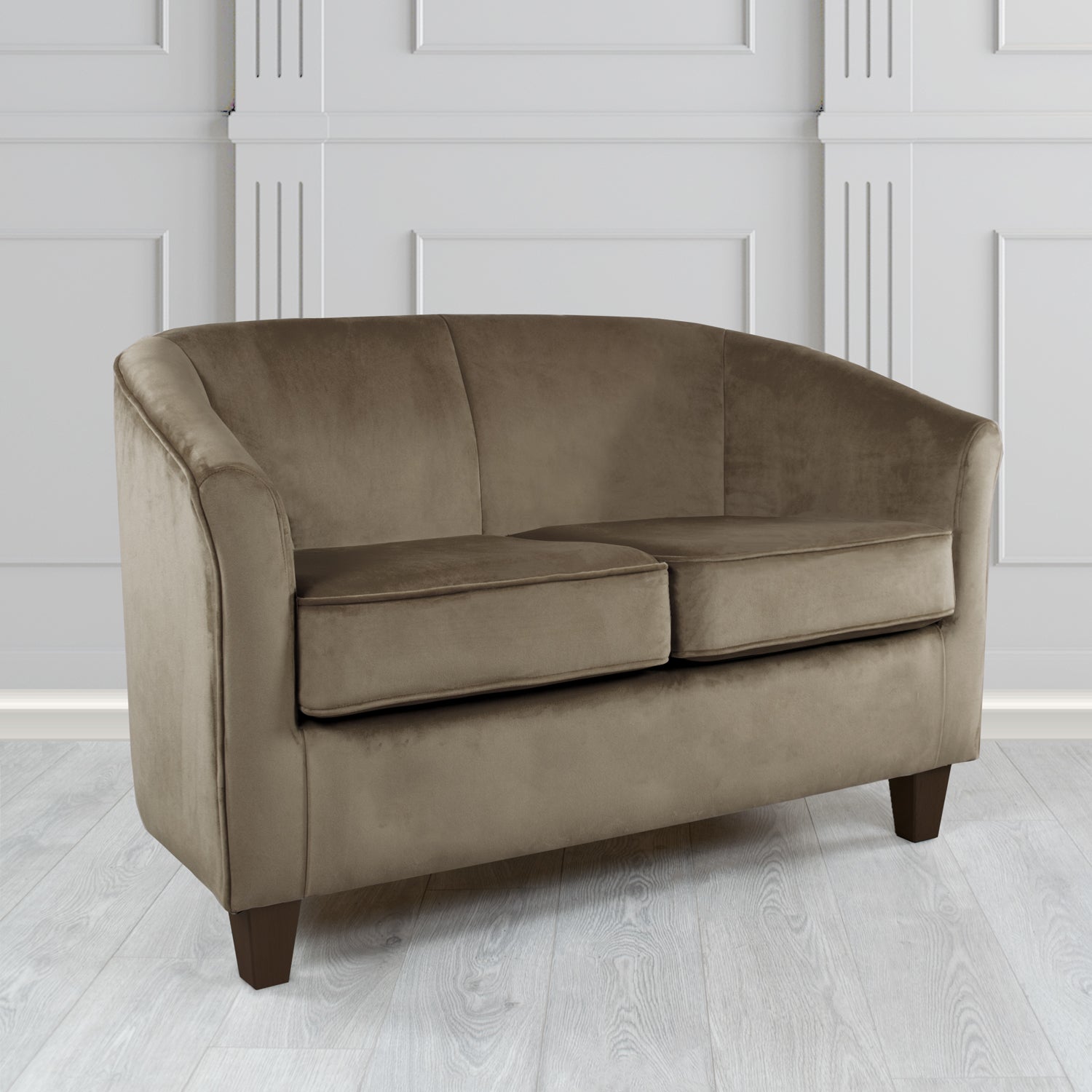 Devon 2 Seater Tub Sofa in Cristina Marrone Passione Velvet Fabric