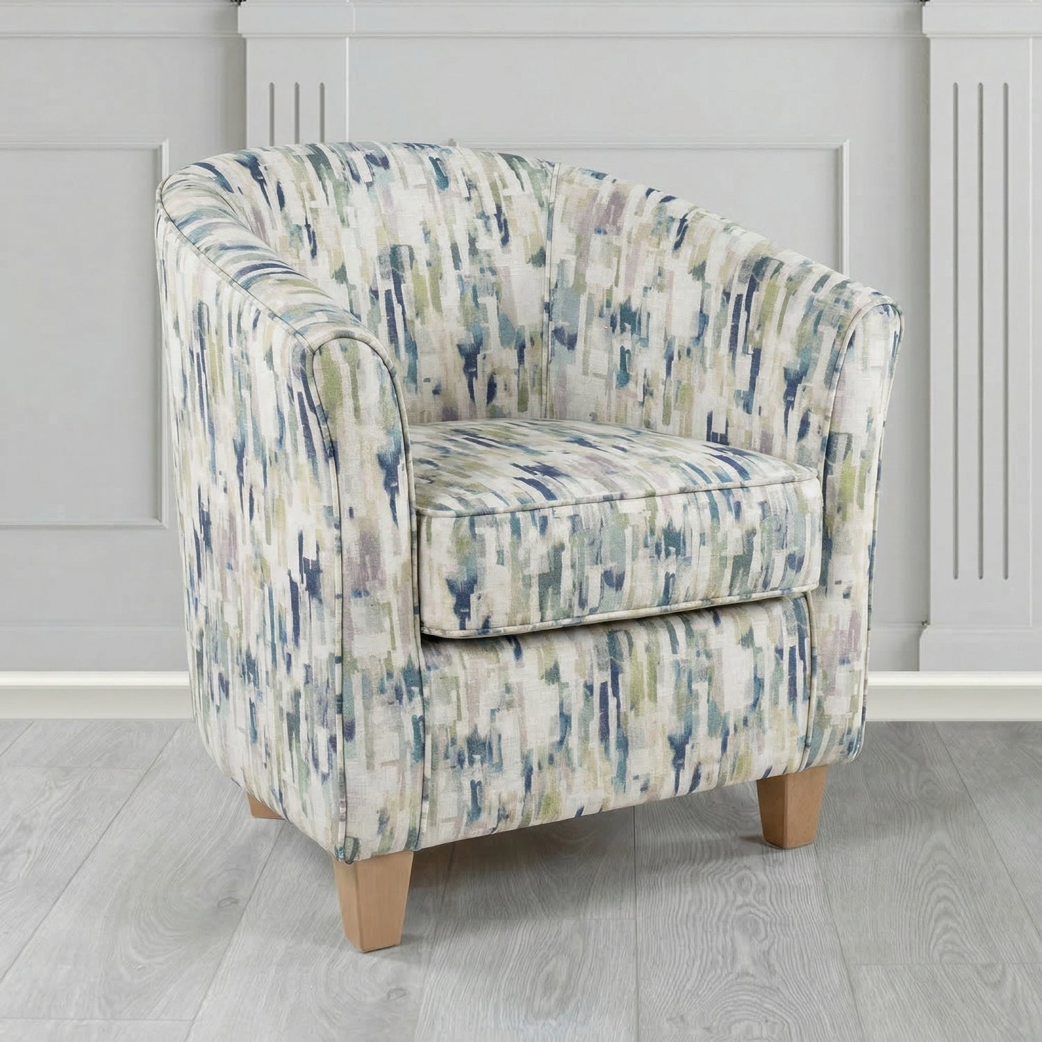 Devon Tub Chair in Fryett's Aura Abstract Pattern Fabric