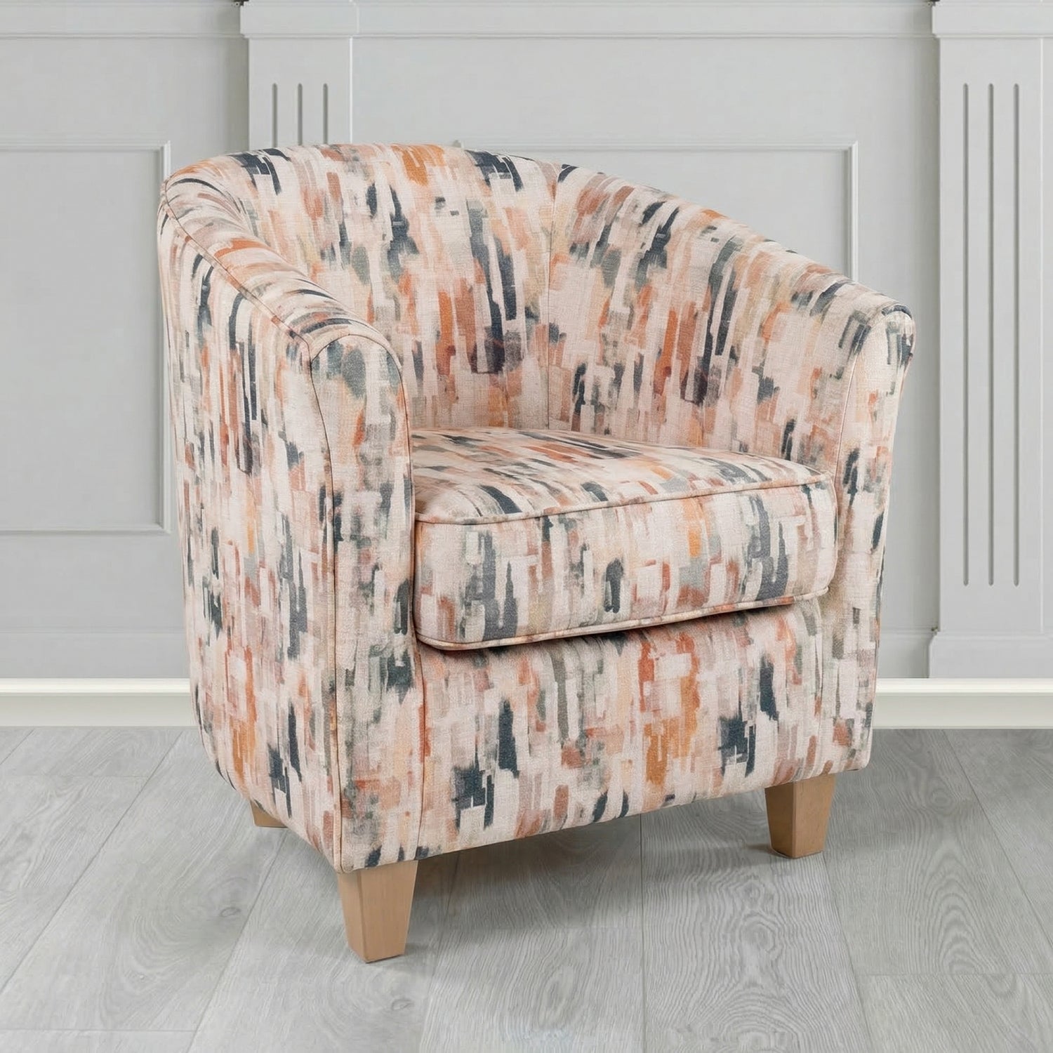 Devon Tub Chair in Fryett's Aura Abstract Pattern Fabric