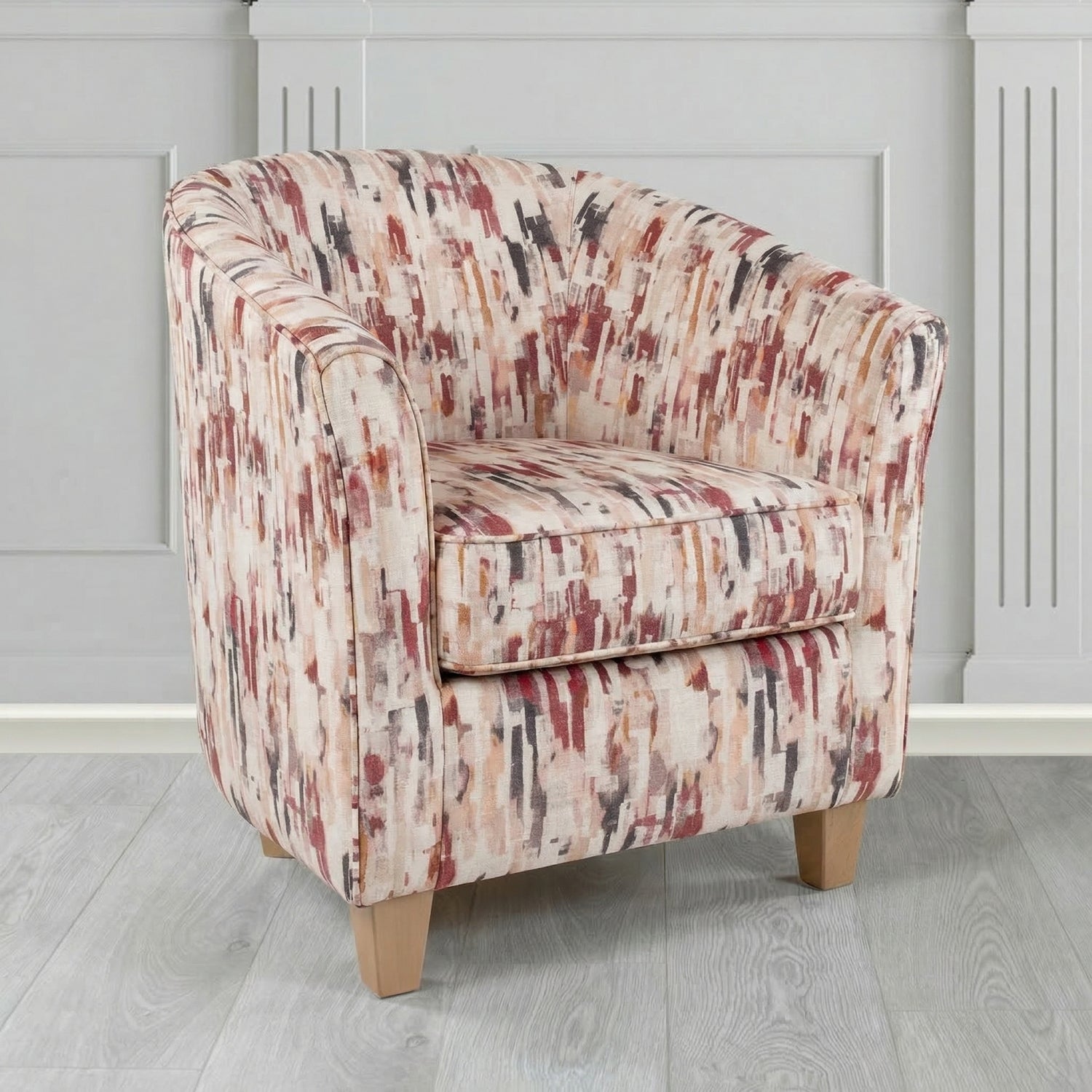 Devon Tub Chair in Fryett's Aura Abstract Pattern Fabric
