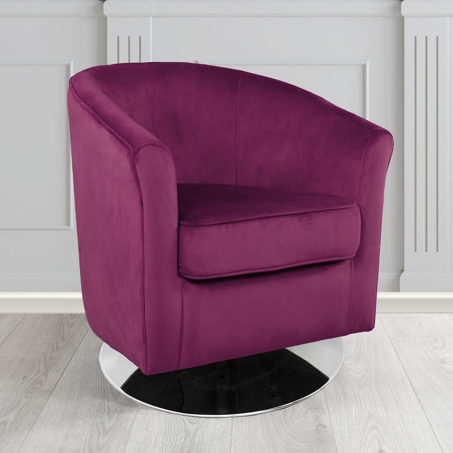Devon Swivel Tub Chair in Tubz Monaco Velvet Fabric