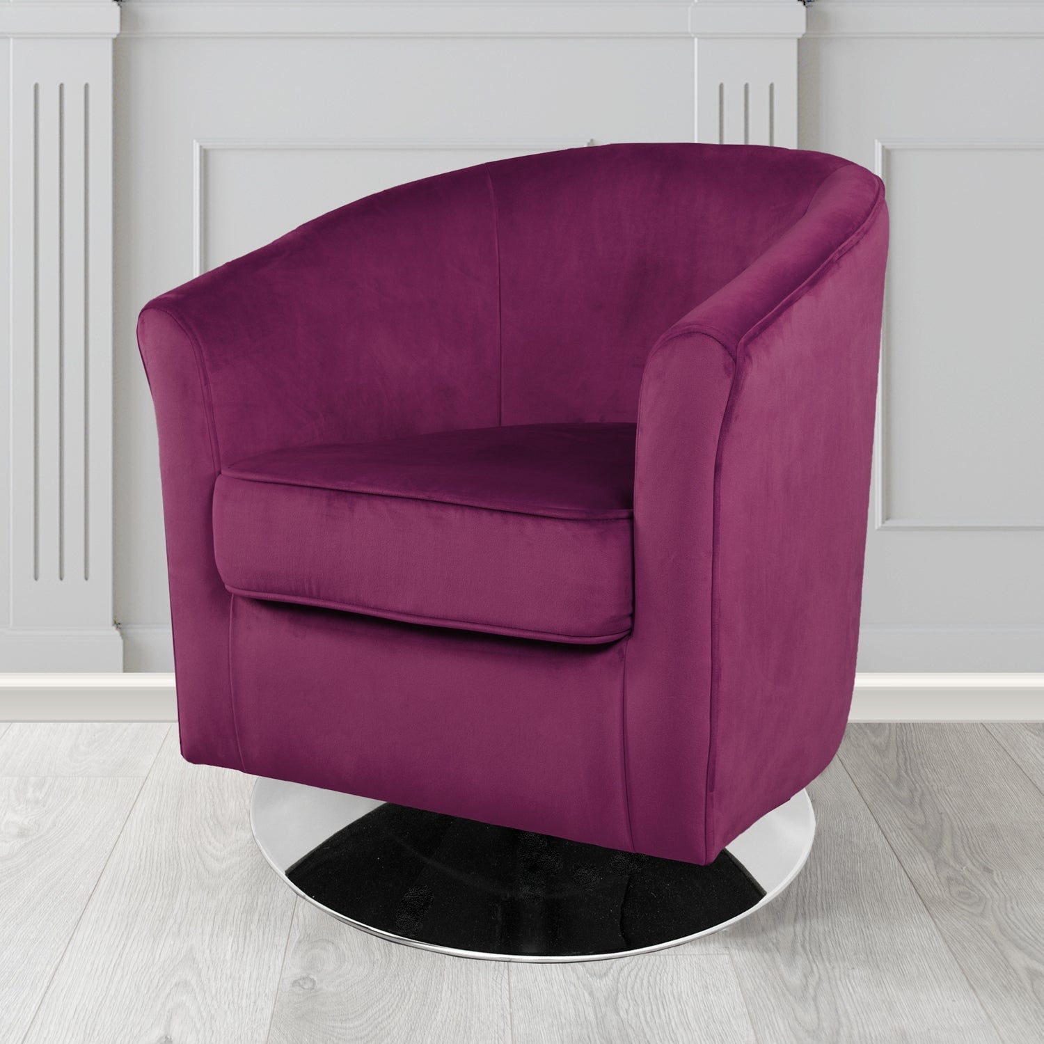 Devon Swivel Tub Chair in Tubz Monaco Velvet Fabric