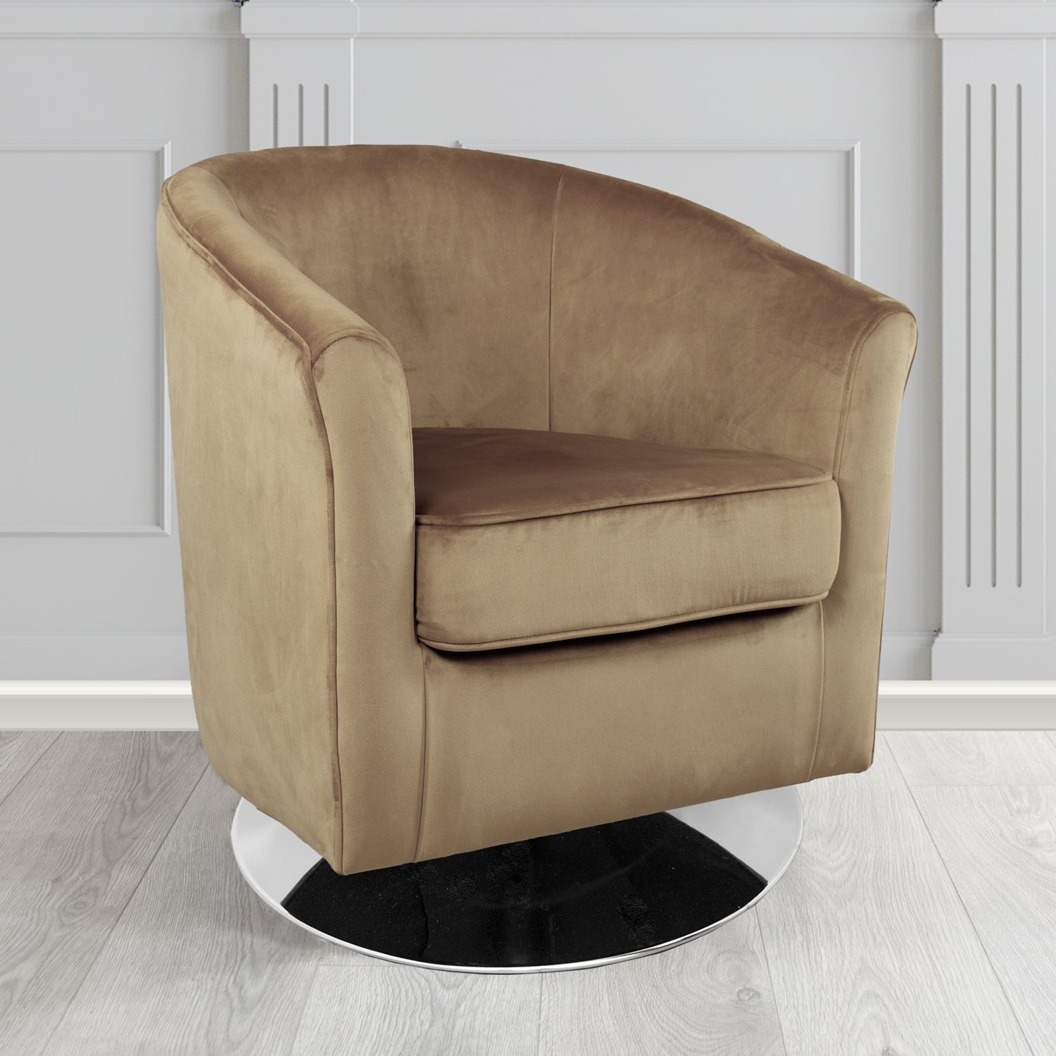 Devon Swivel Tub Chair in Tubz Monaco Velvet Fabric