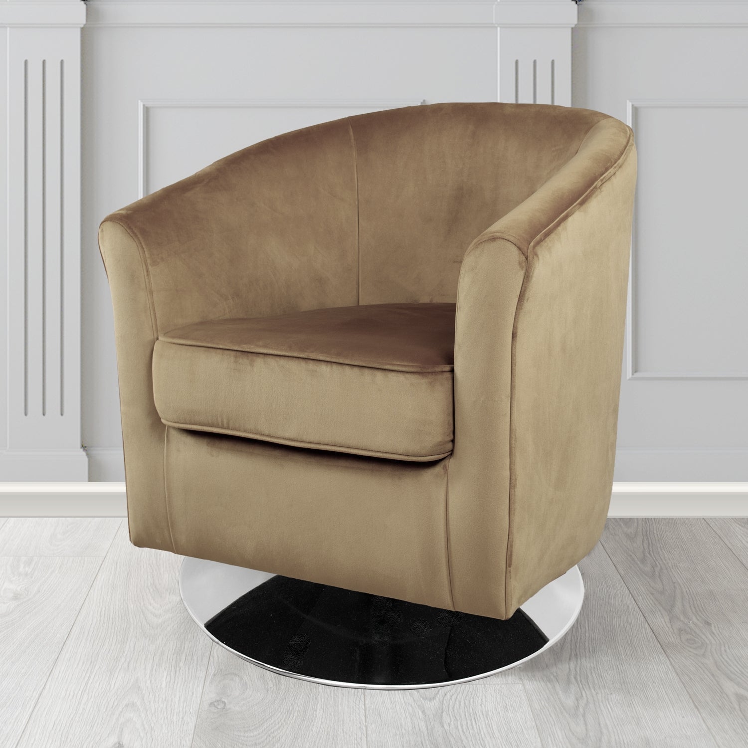 Devon Swivel Tub Chair in Tubz Monaco Velvet Fabric
