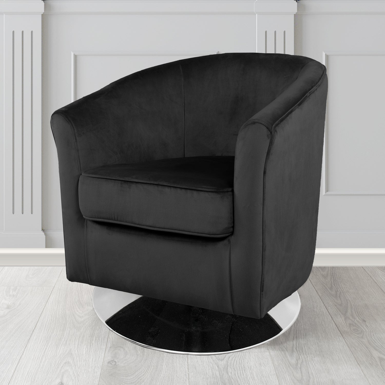 Devon Swivel Tub Chair in Tubz Monaco Velvet Fabric