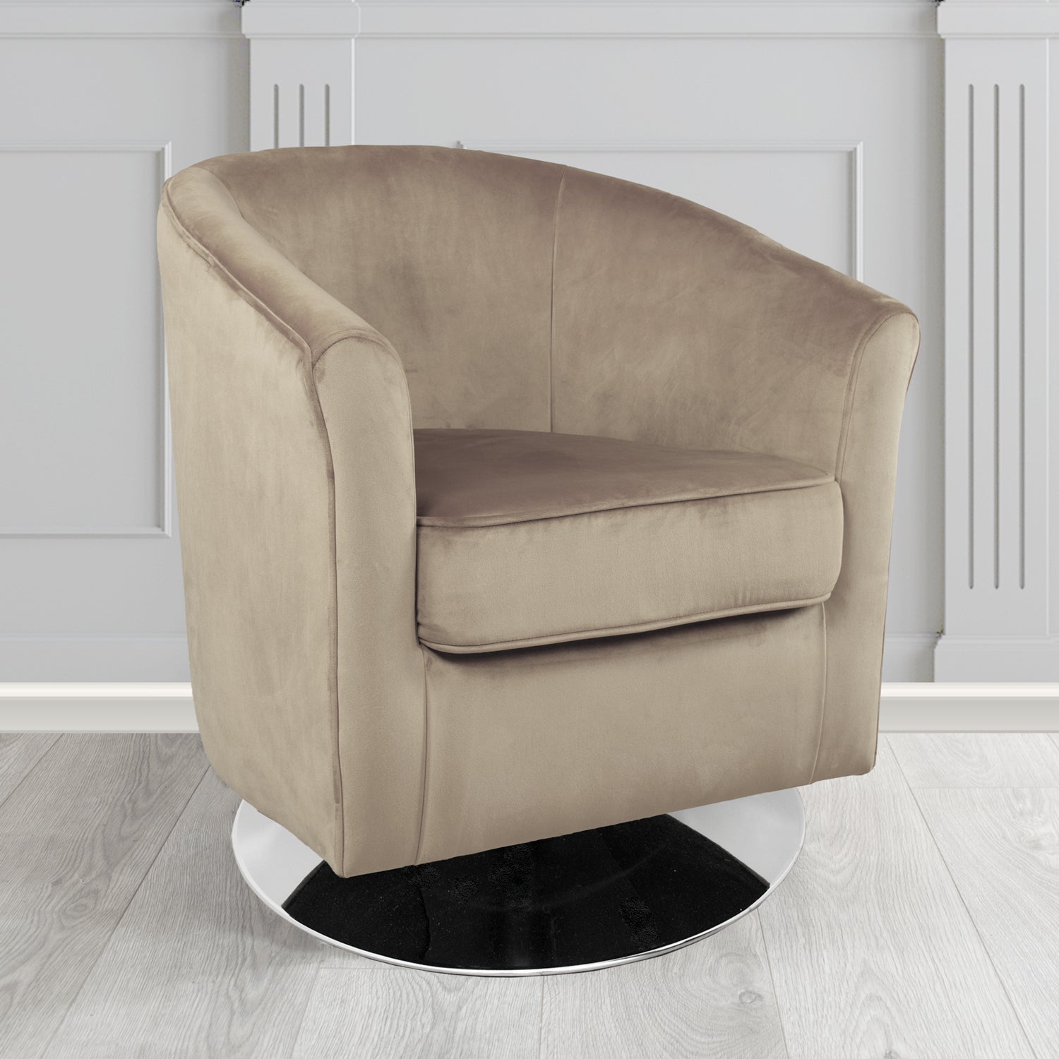 Devon Swivel Tub Chair in Tubz Monaco Velvet Fabric