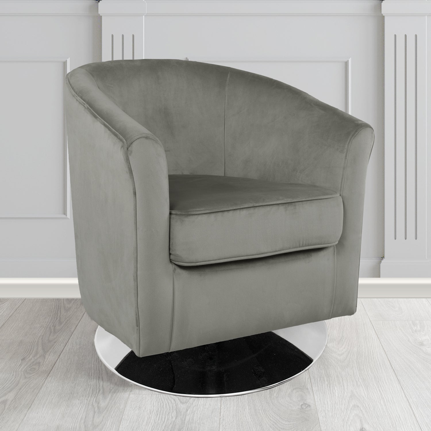 Devon Swivel Tub Chair in Tubz Monaco Velvet Fabric
