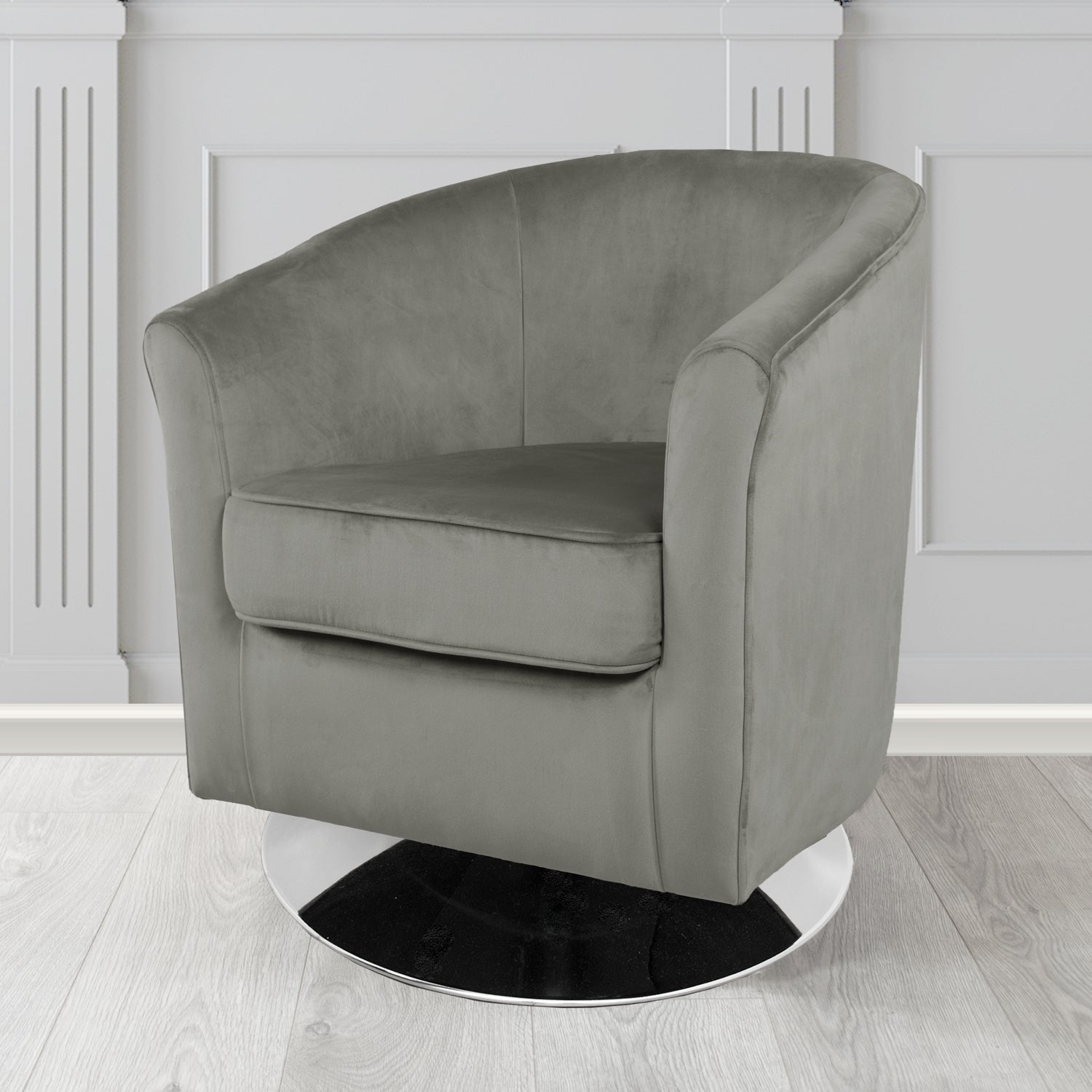 Devon Swivel Tub Chair in Tubz Monaco Velvet Fabric