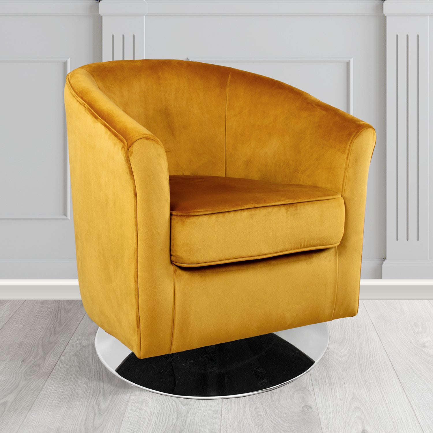 Devon Swivel Tub Chair in Tubz Monaco Velvet Fabric